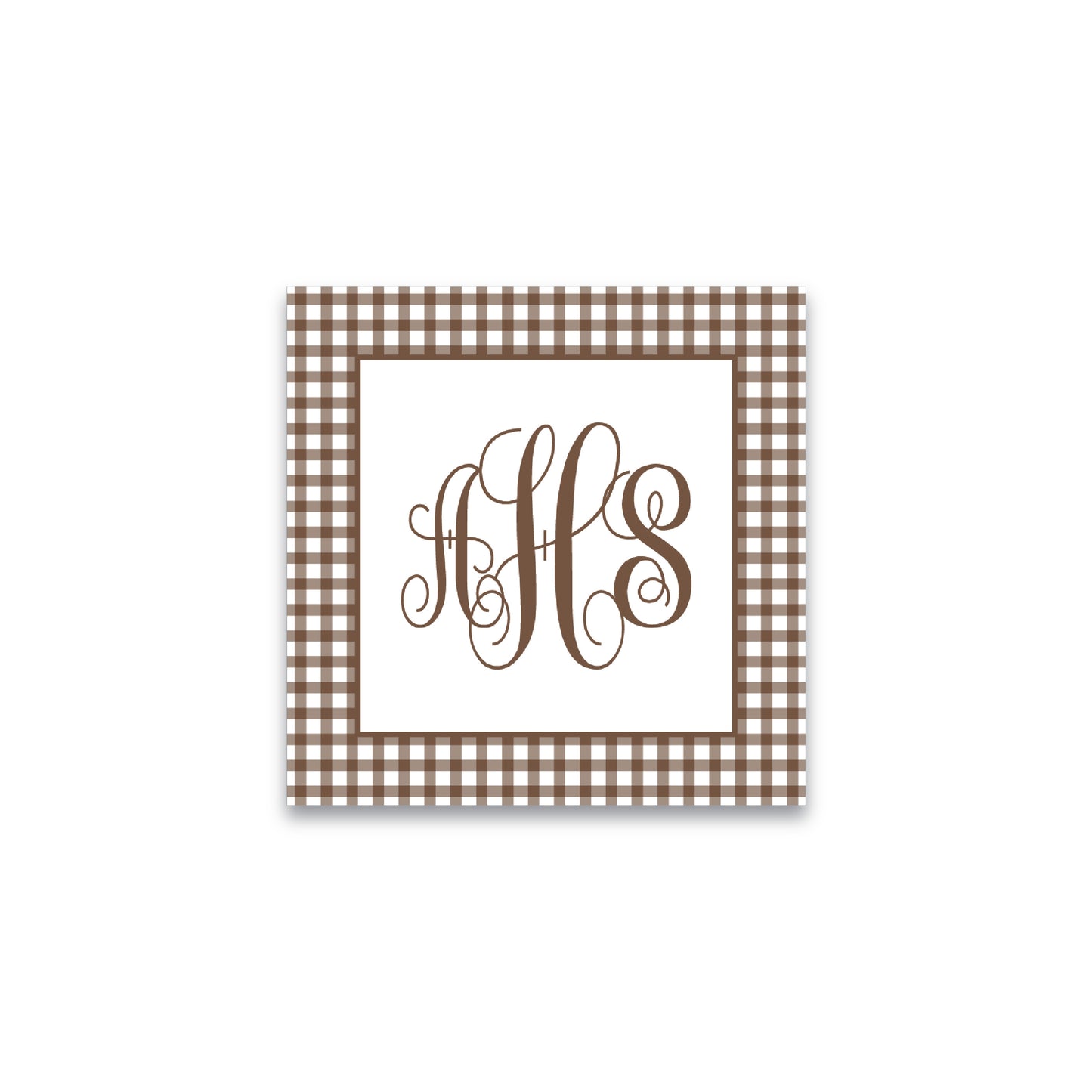 Gift Tag | Sticker | Bag Tag | Brown Gingham