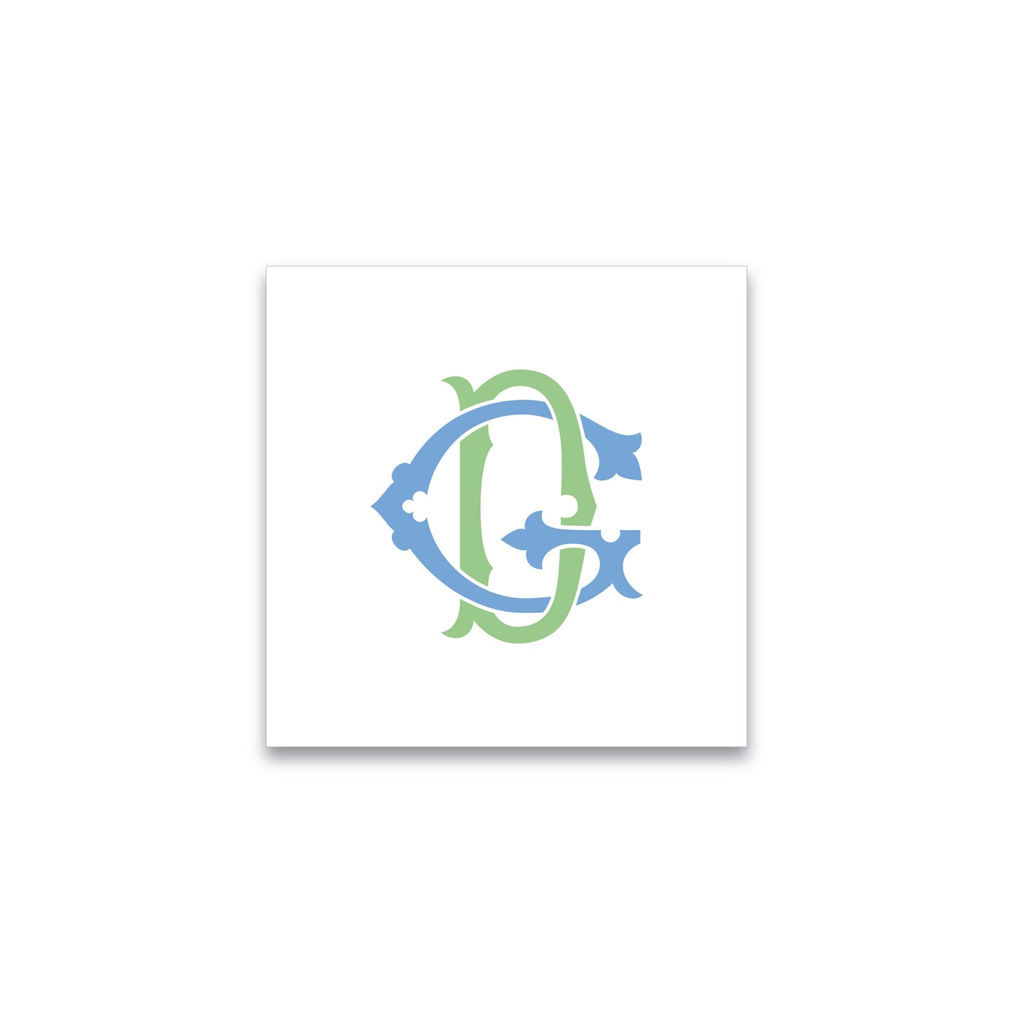 Gift Tag or Sticker | 2-Letter Monogram in Script (Two Colors)