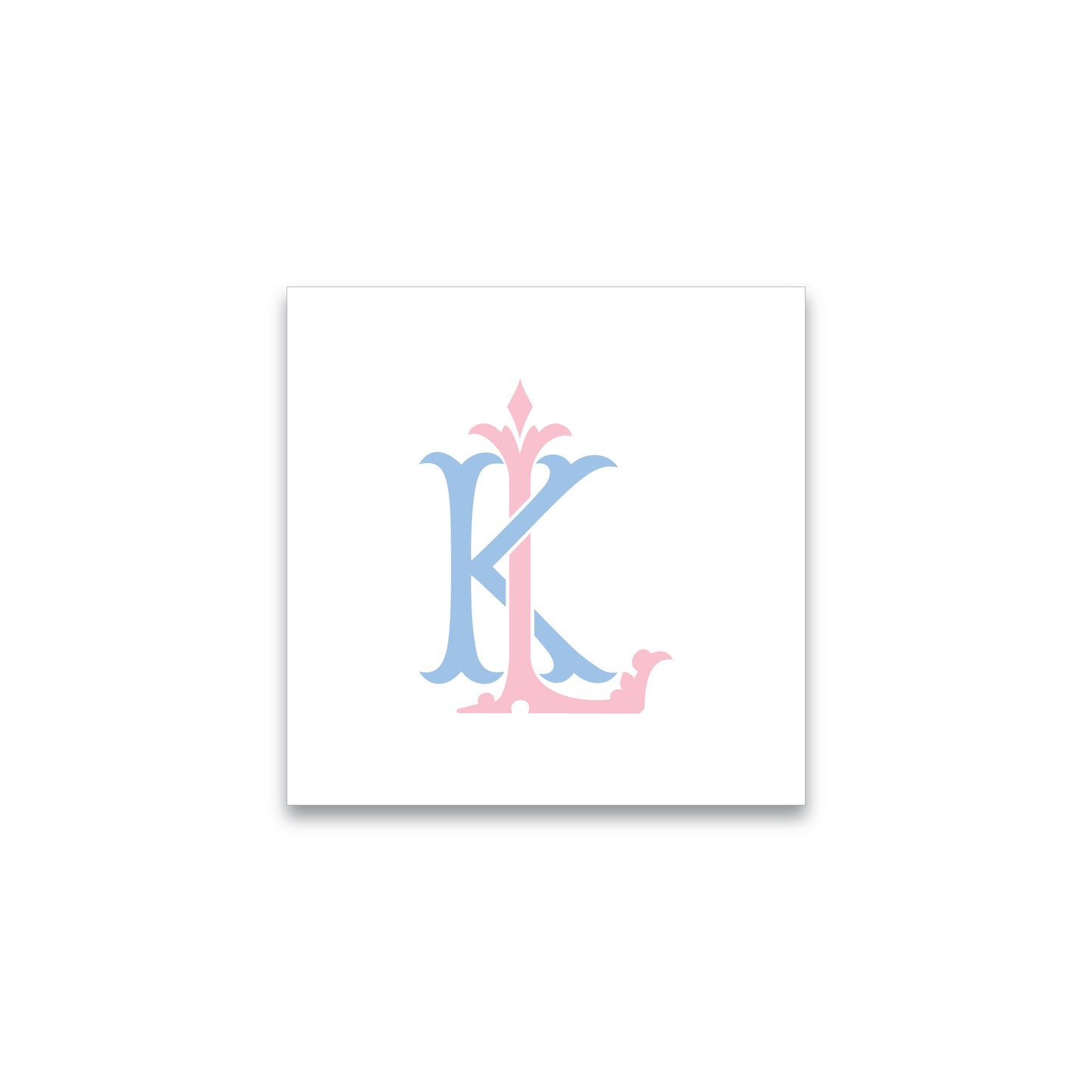 Gift Tag or Sticker | 2-Letter Monogram in Script (Two Colors)