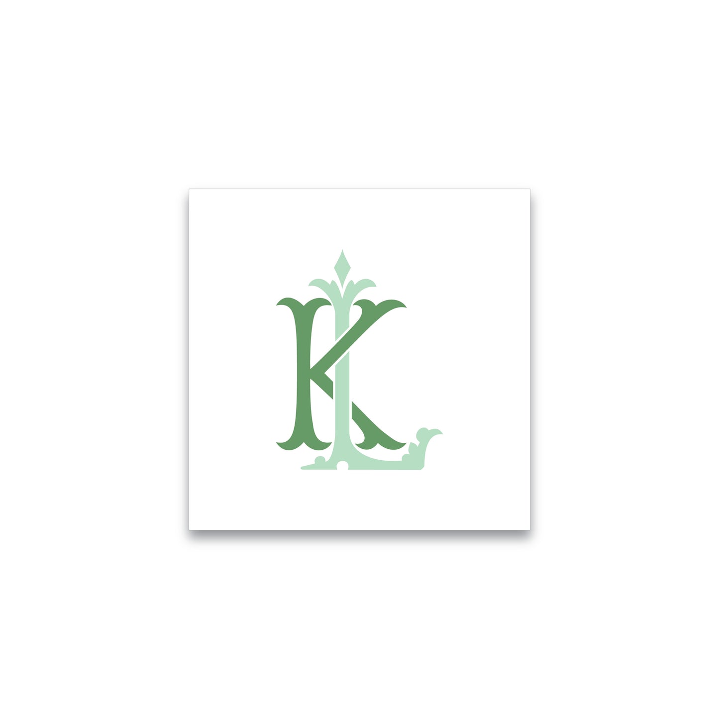 Gift Tag or Sticker | 2-Letter Monogram in Script (Two Colors)