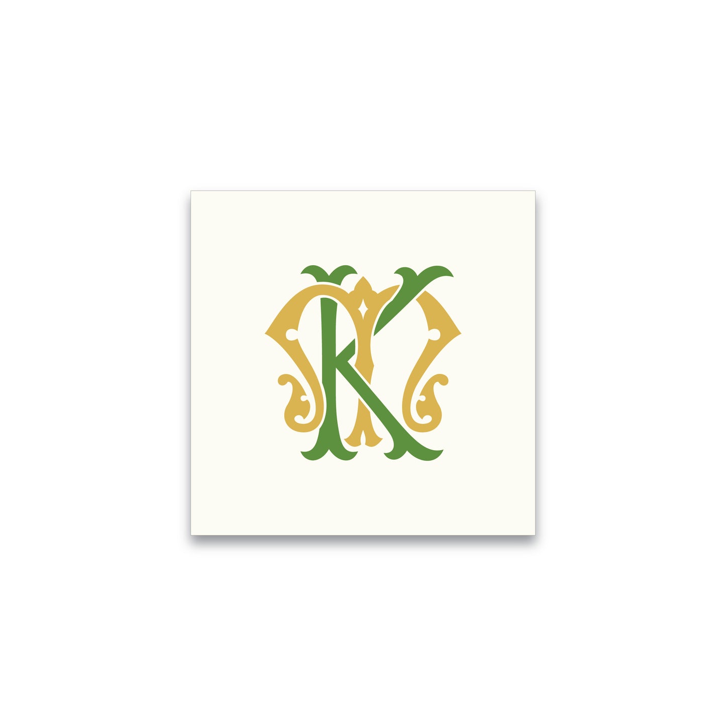 Gift Tag or Sticker | 2-Letter Monogram in Script (Two Colors)