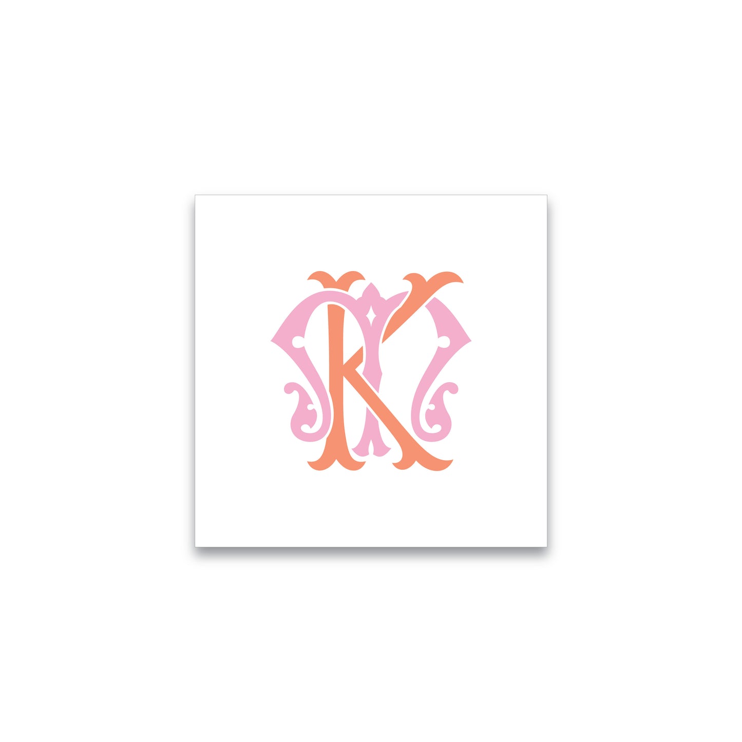 Gift Tag or Sticker | 2-Letter Monogram in Script (Two Colors)