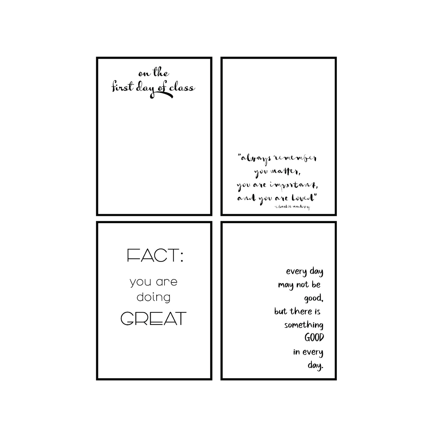 College Care Notes B&W Freebie