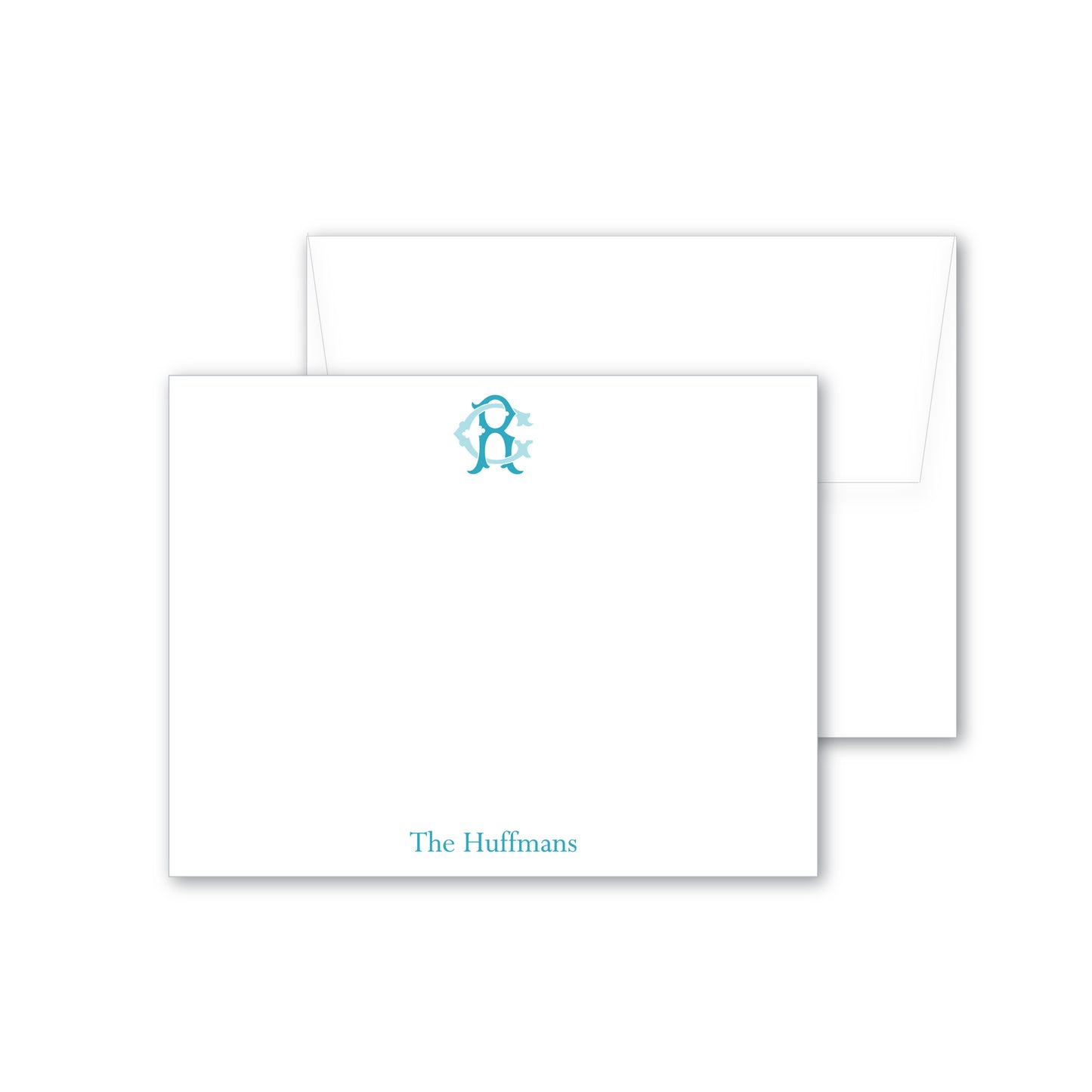 Notecards | Script Duogram in Two Colors with Name