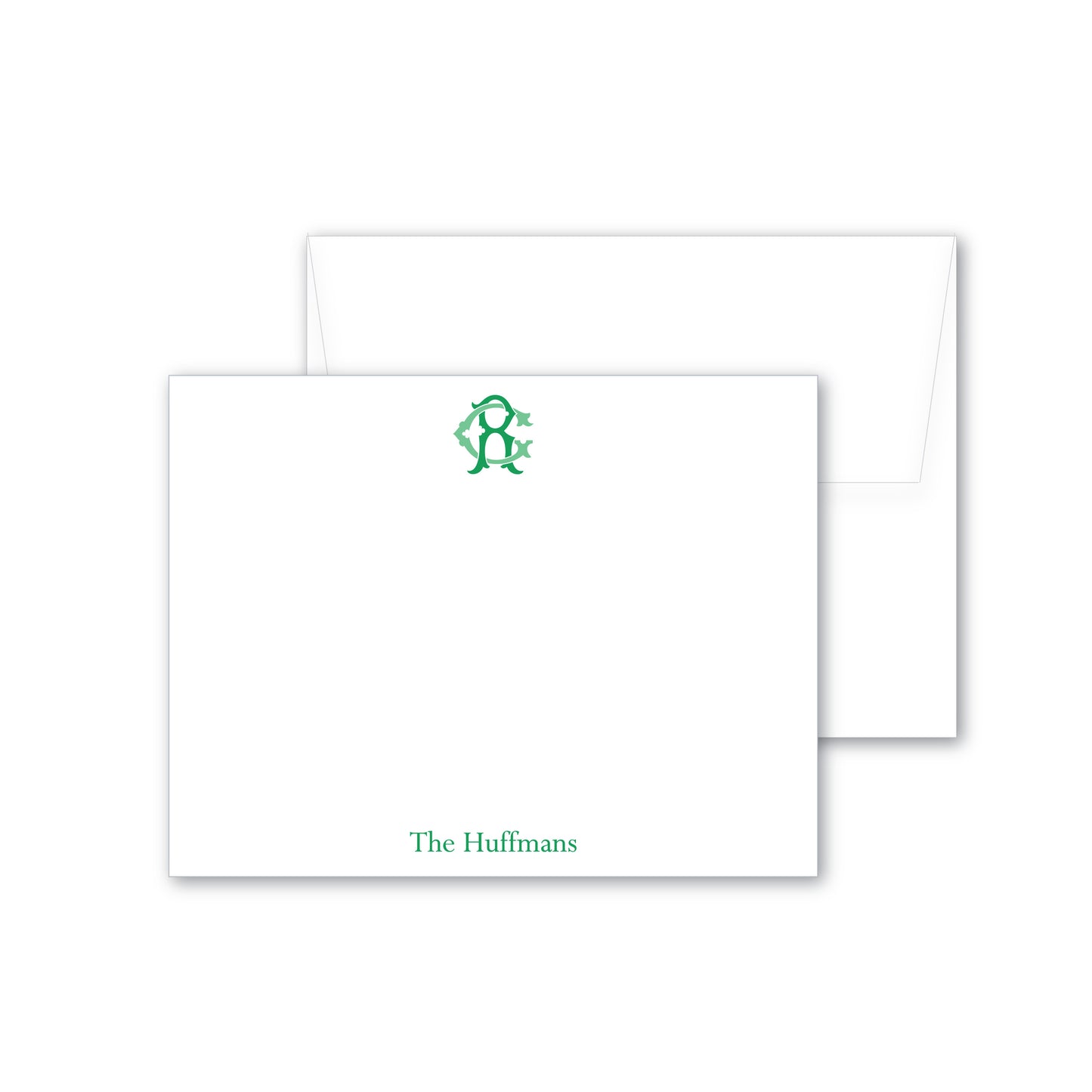 Notecards | Script Duogram in Two Colors with Name
