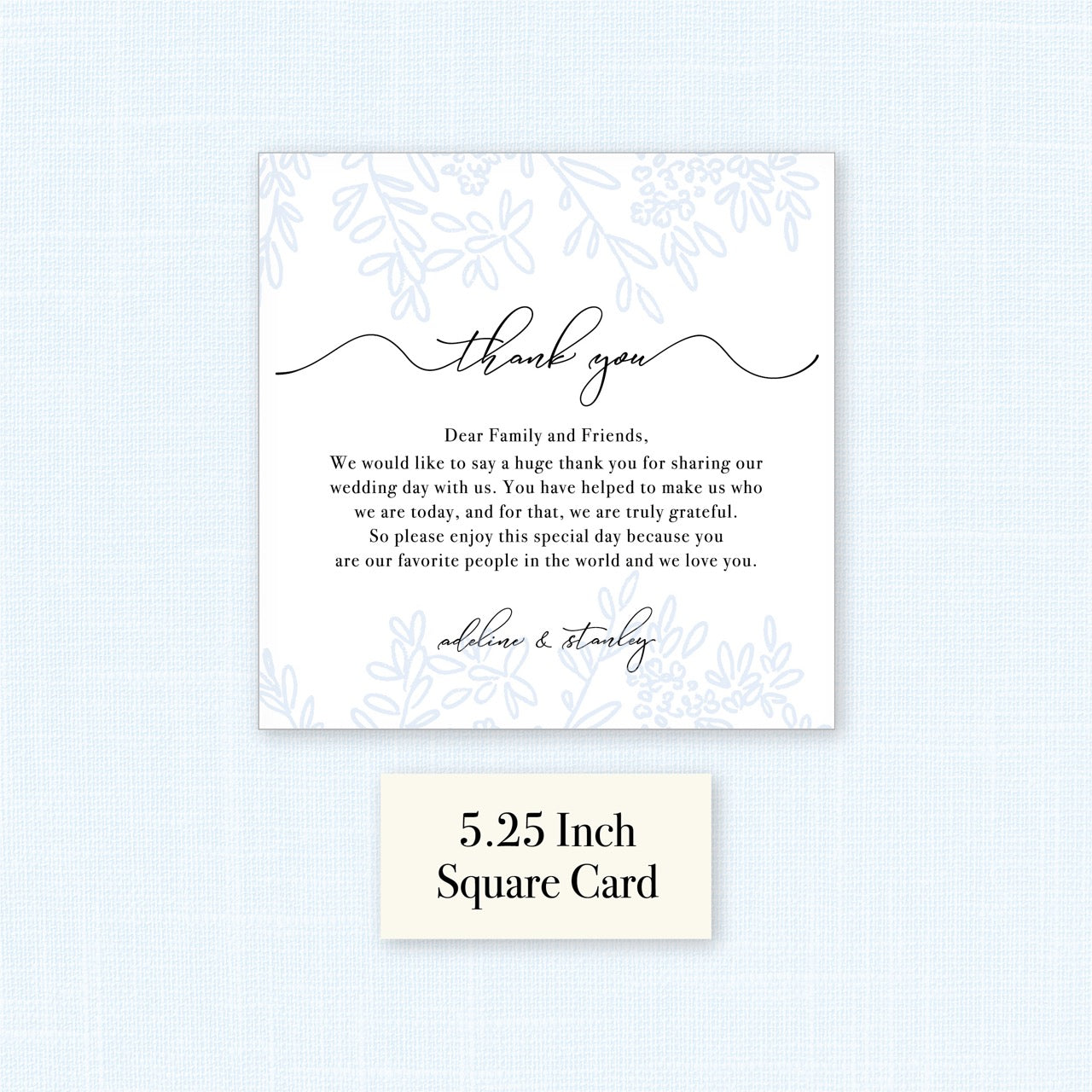 Wedding | Holly Collection | 5.25 Inch Square Additional Card