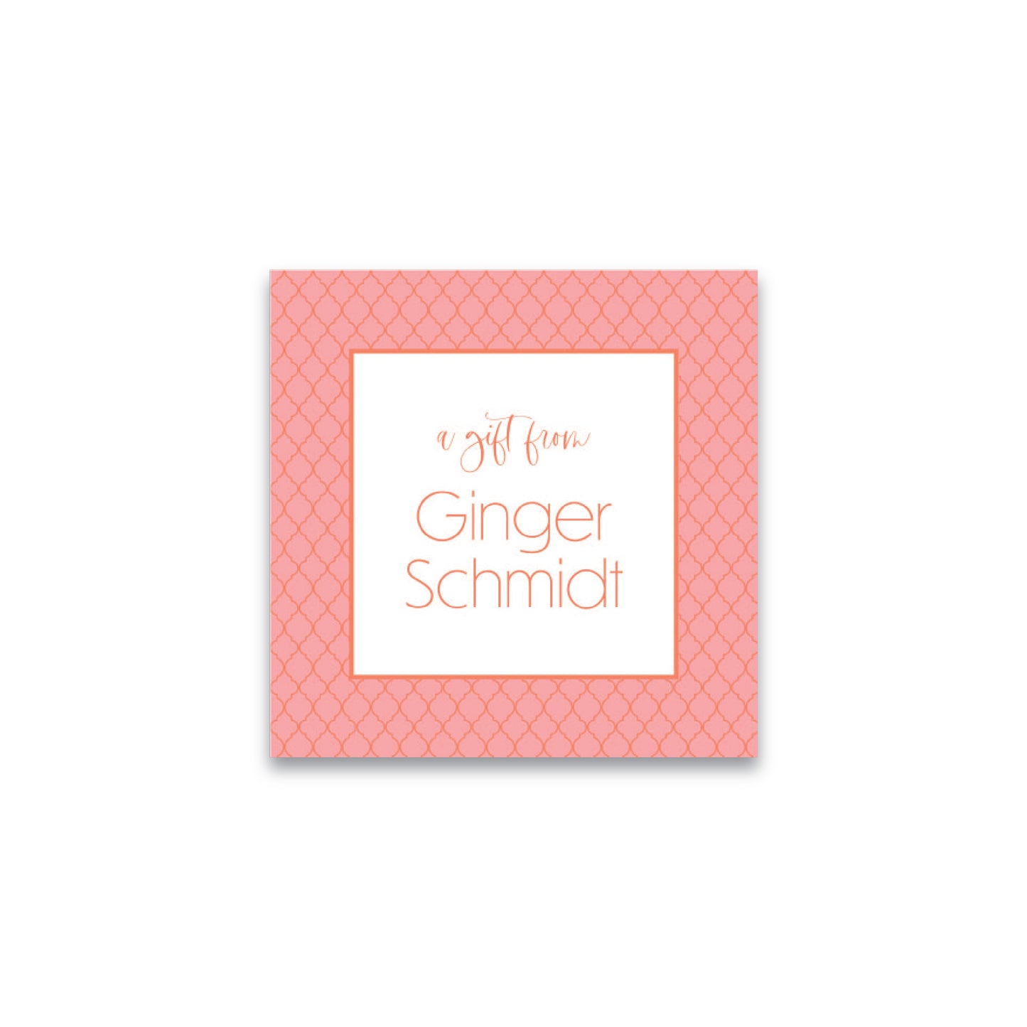 Gift Tag | Sticker | Bag Tag | Orange Trellis