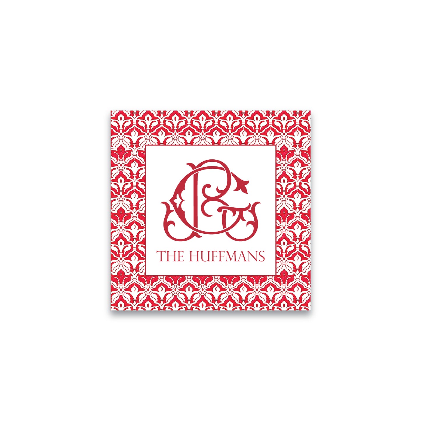 Holiday Gift Tag or Sticker | Peppermint Christmas with Duogram