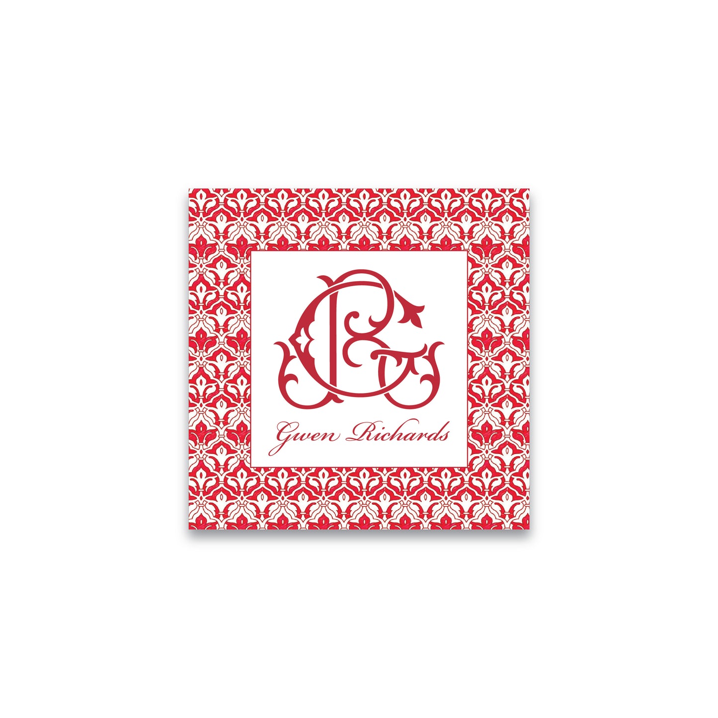 Holiday Gift Tag or Sticker | Peppermint Christmas with Duogram
