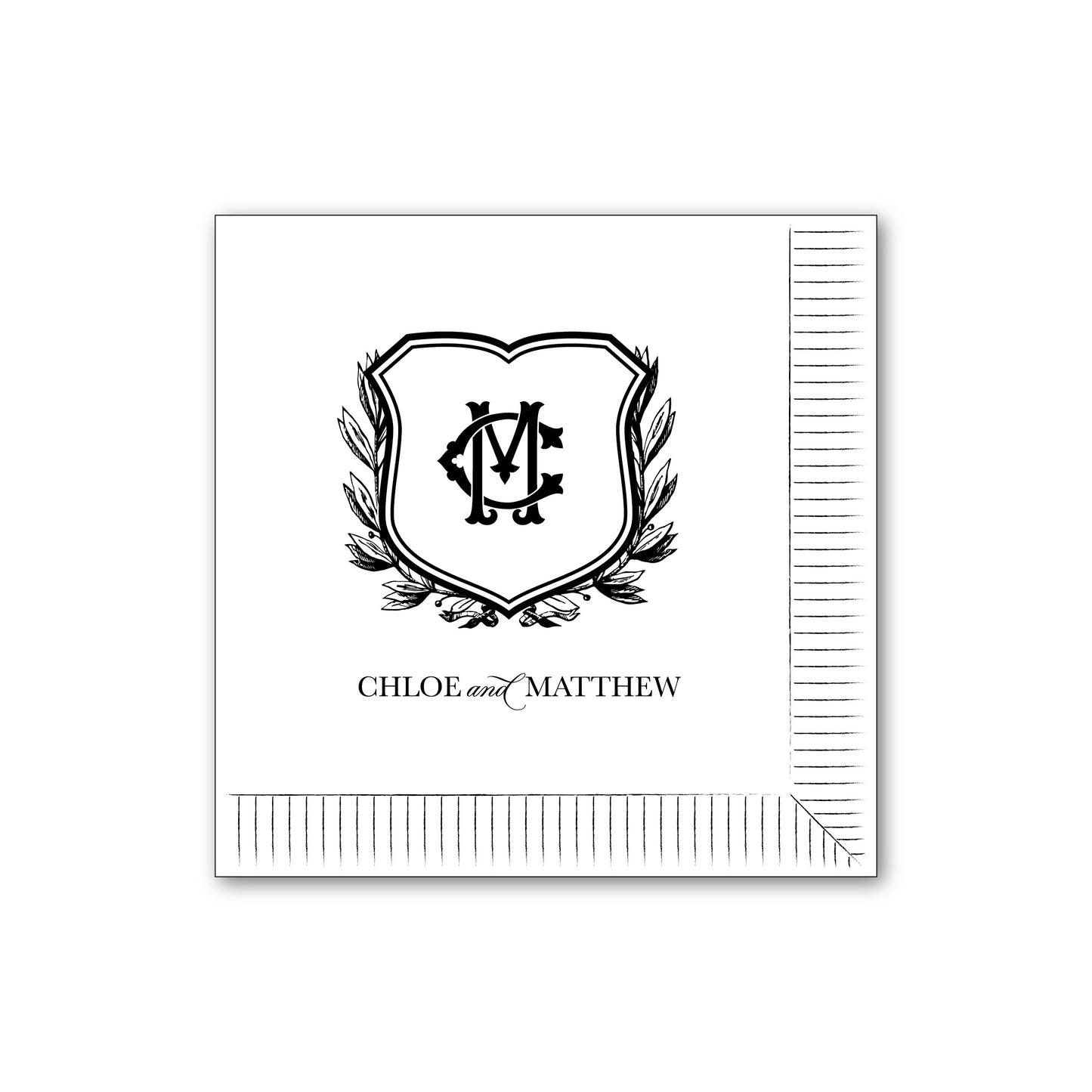 Personalized Napkins | Crest and Duogram 1