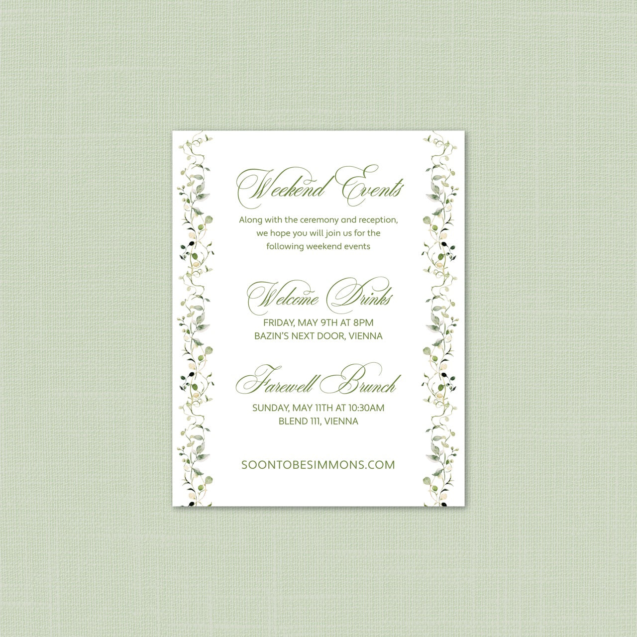 Wedding | Wildflower Collection | Details Card