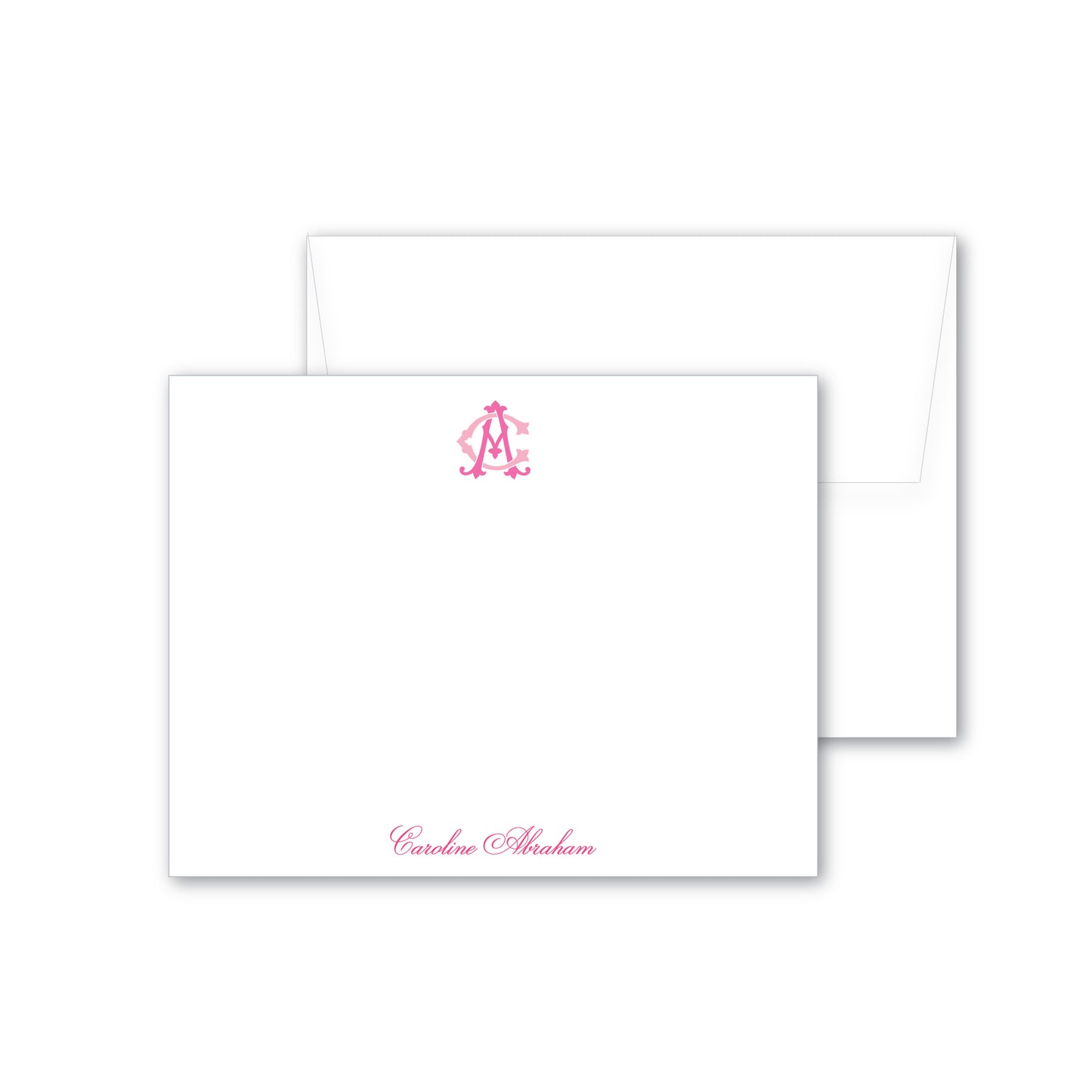 Notecards | Script Duogram in Two Colors with Name