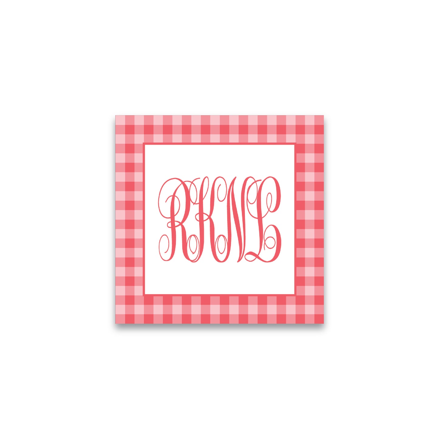 Gift Tag | Sticker | Bag Tag | Red & Pink Gingham