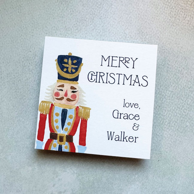 Holiday Gift Tag or Sticker | Oversized Nutcracker Soldier