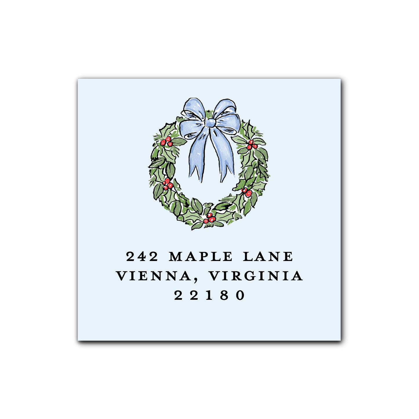 Holiday Address Label | Holiday Wreath (Red, Pink, Blue)