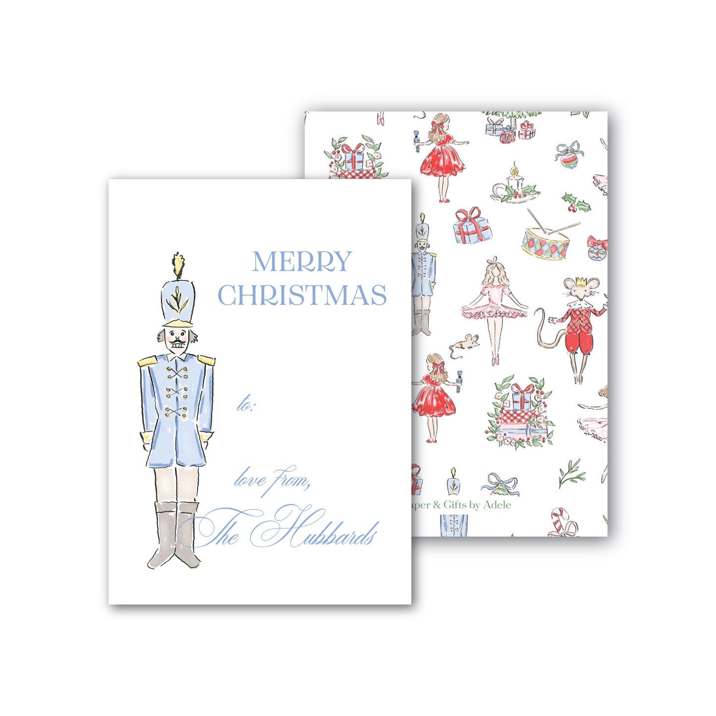 Holiday Gift Tag or Sticker | Pastel Nutcracker Blue Toy Soldier
