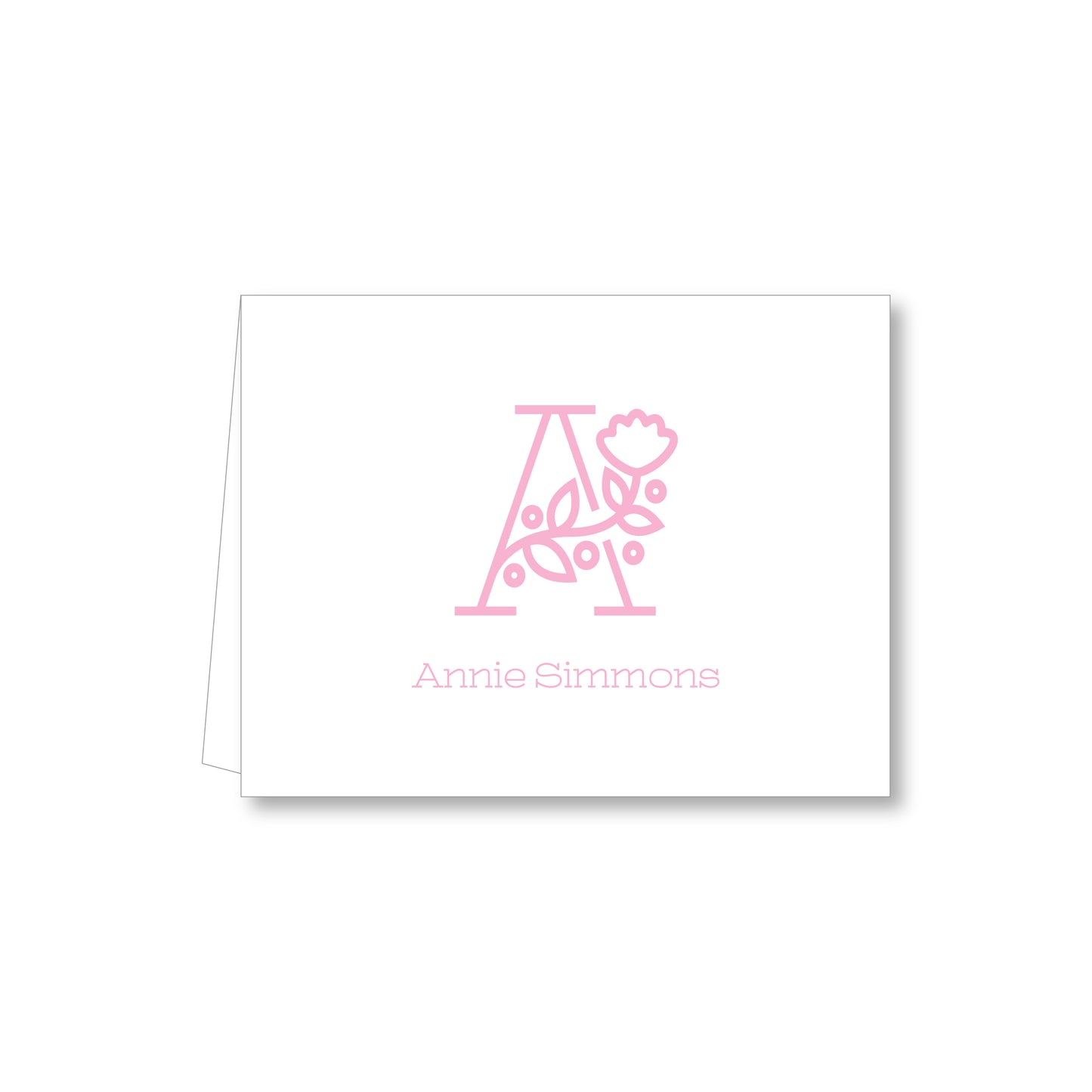 Folded Note | Floral Monogram