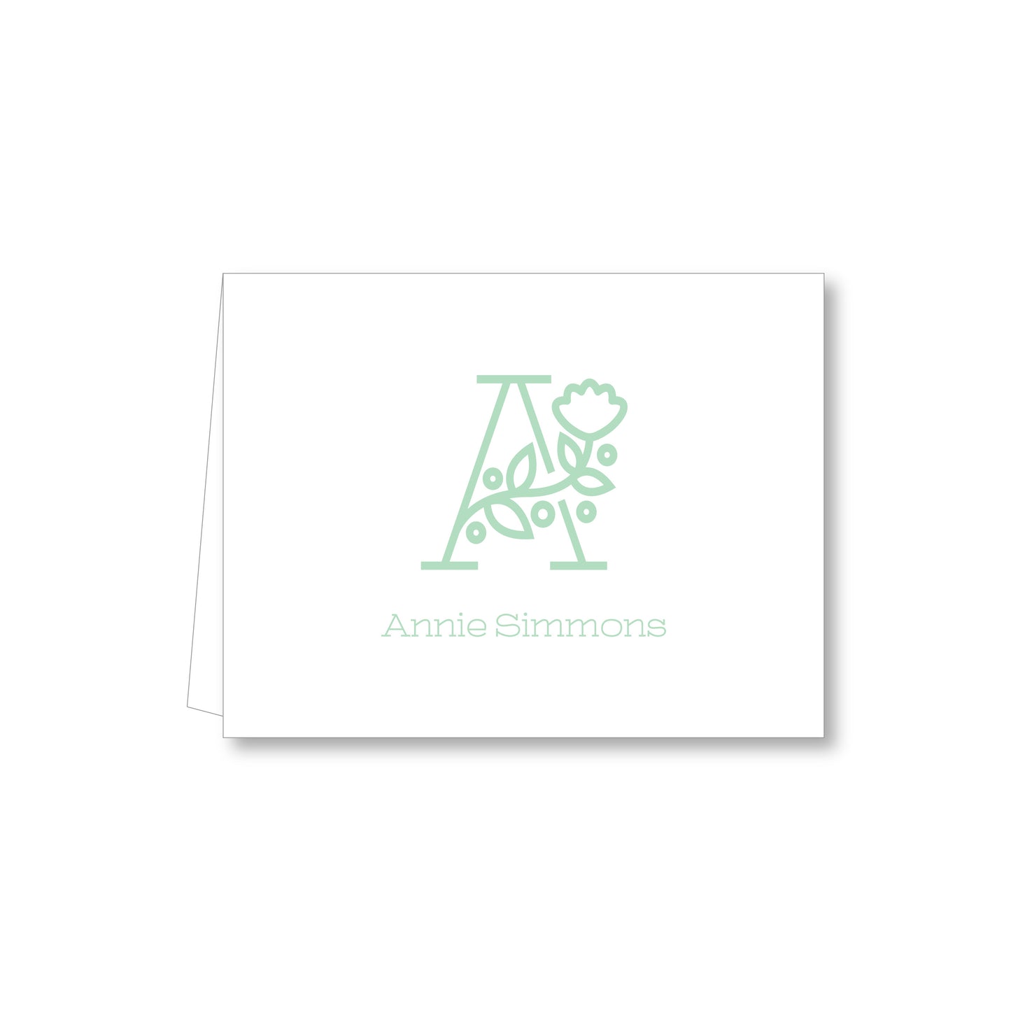 Folded Note | Floral Monogram