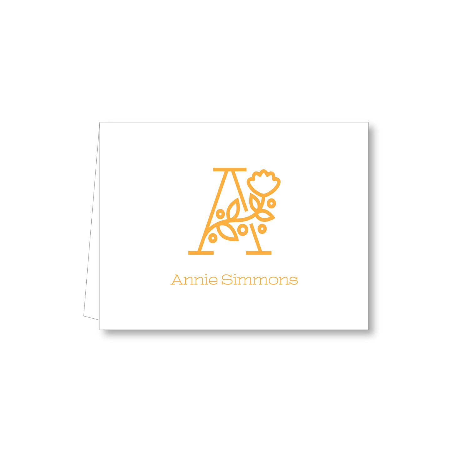 Folded Note | Floral Monogram