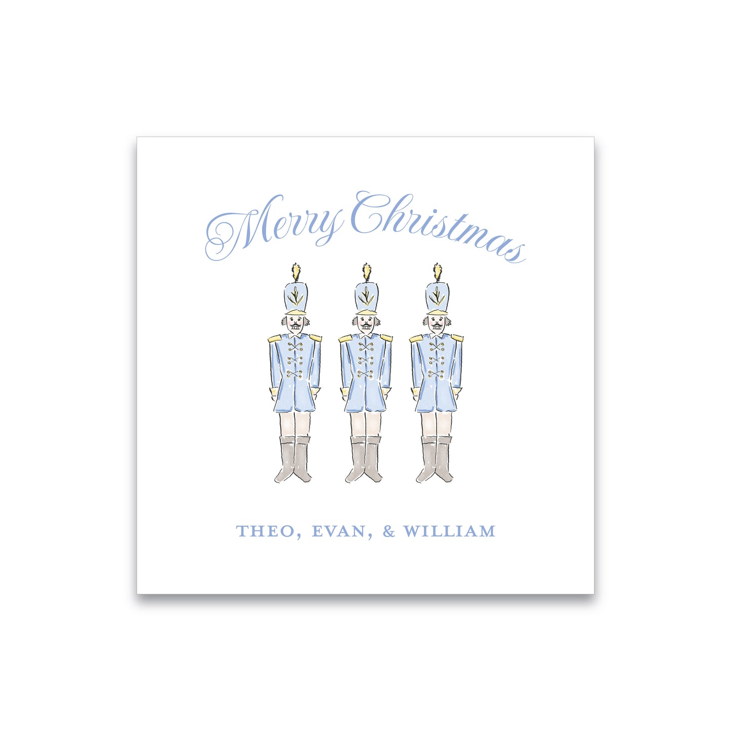 Holiday Gift Tag or Sticker | Pastel Nutcracker Blue (Square Tag or Sticker)