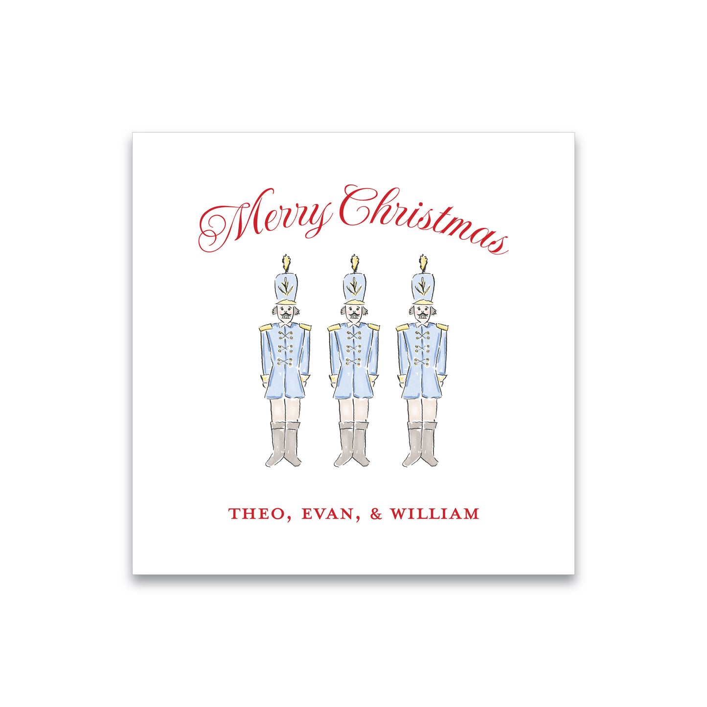 Holiday Gift Tag or Sticker | Pastel Nutcracker Blue (Square Tag or Sticker)
