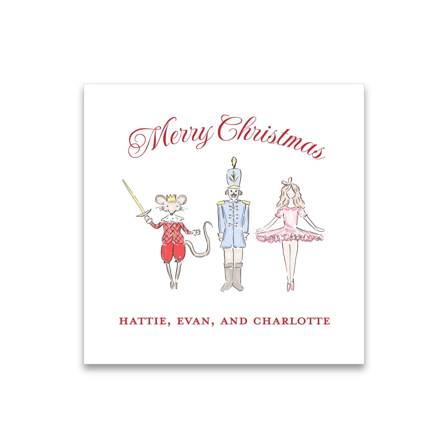 Holiday Gift Tag or Sticker | Pastel Nutcracker Trio (Square Tag or Sticker)