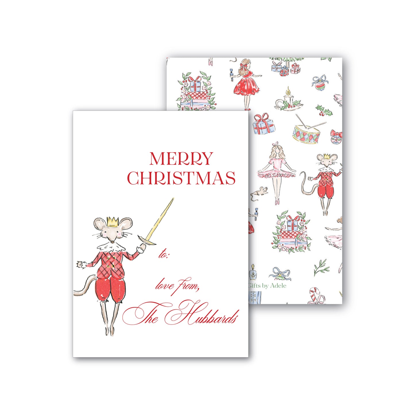 Holiday Gift Tag or Sticker | Nutcracker Red Mouse