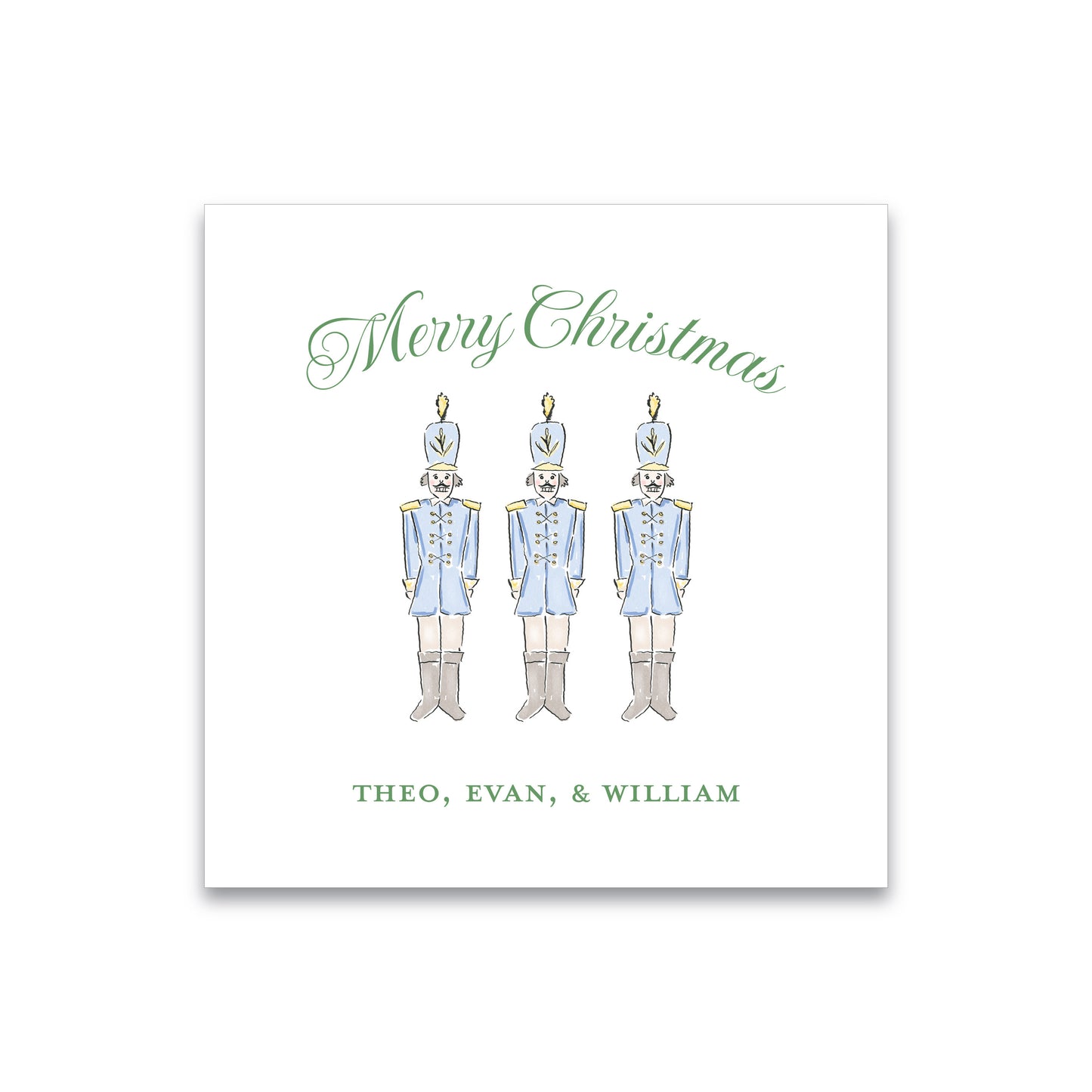 Holiday Gift Tag or Sticker | Pastel Nutcracker Blue (Square Tag or Sticker)