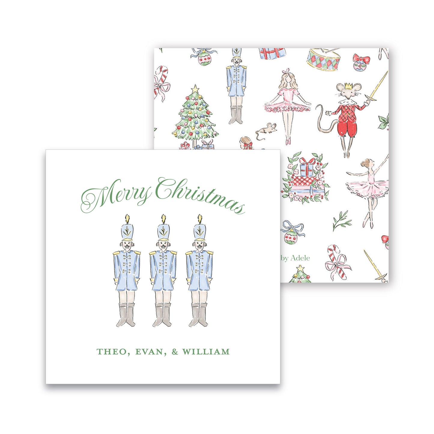 Holiday Gift Tag or Sticker | Pastel Nutcracker Blue (Square Tag or Sticker)