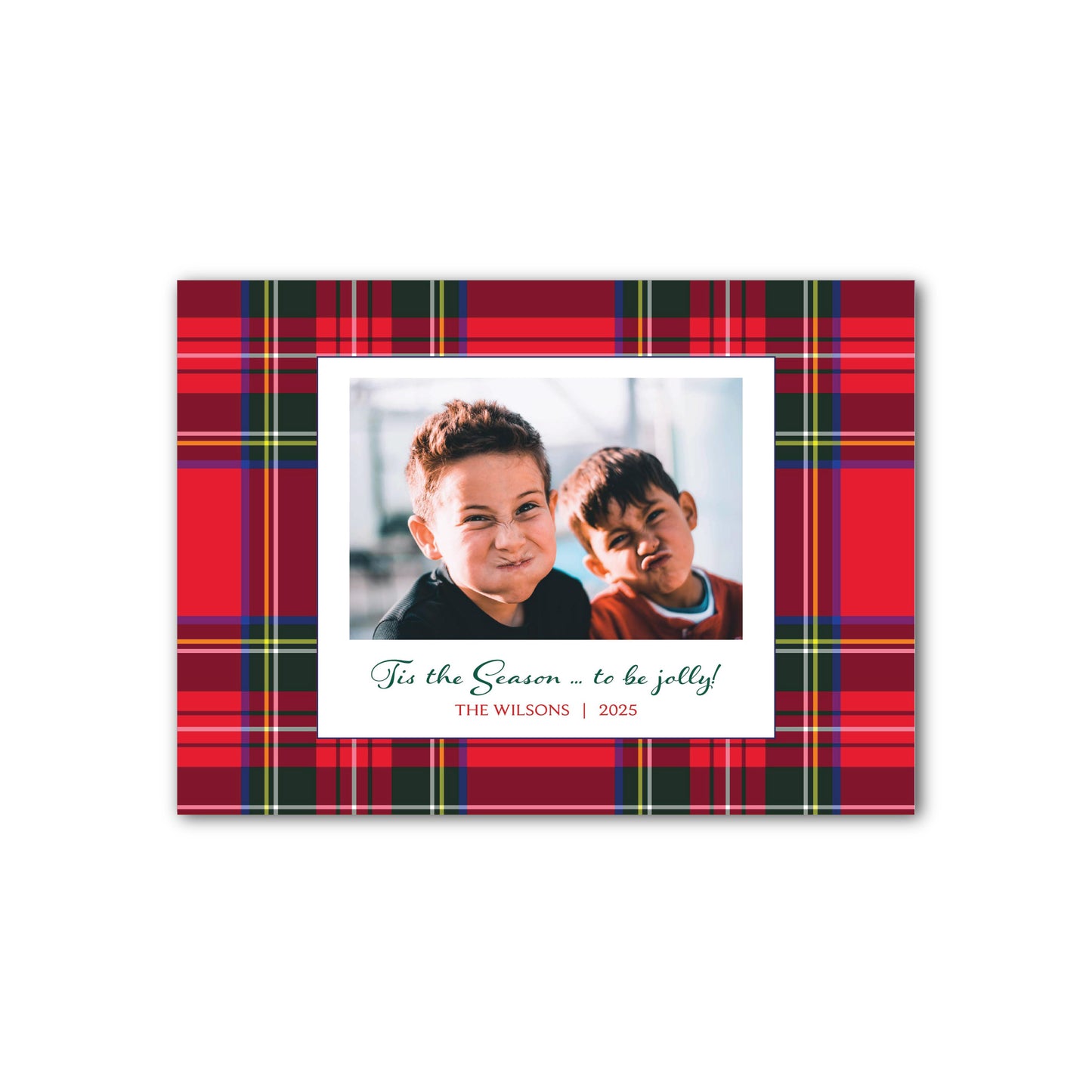 Holiday Photo Card | Tis the Season Red Plaid