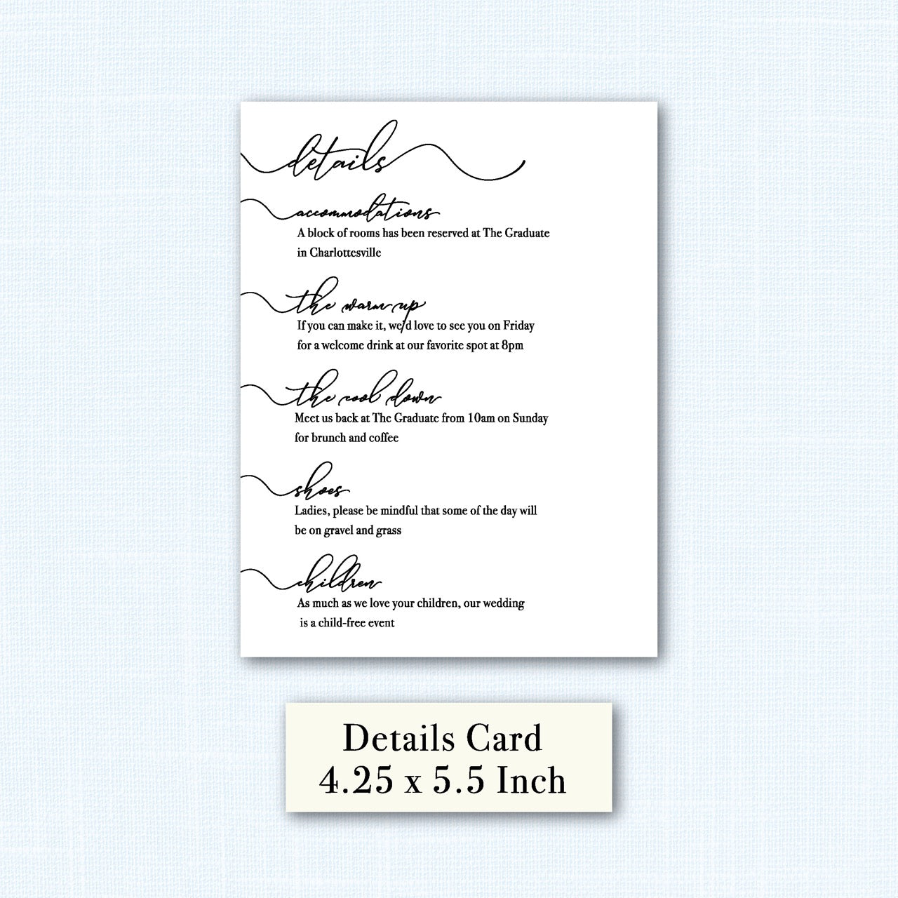 Wedding | Holly Collection | Details Card