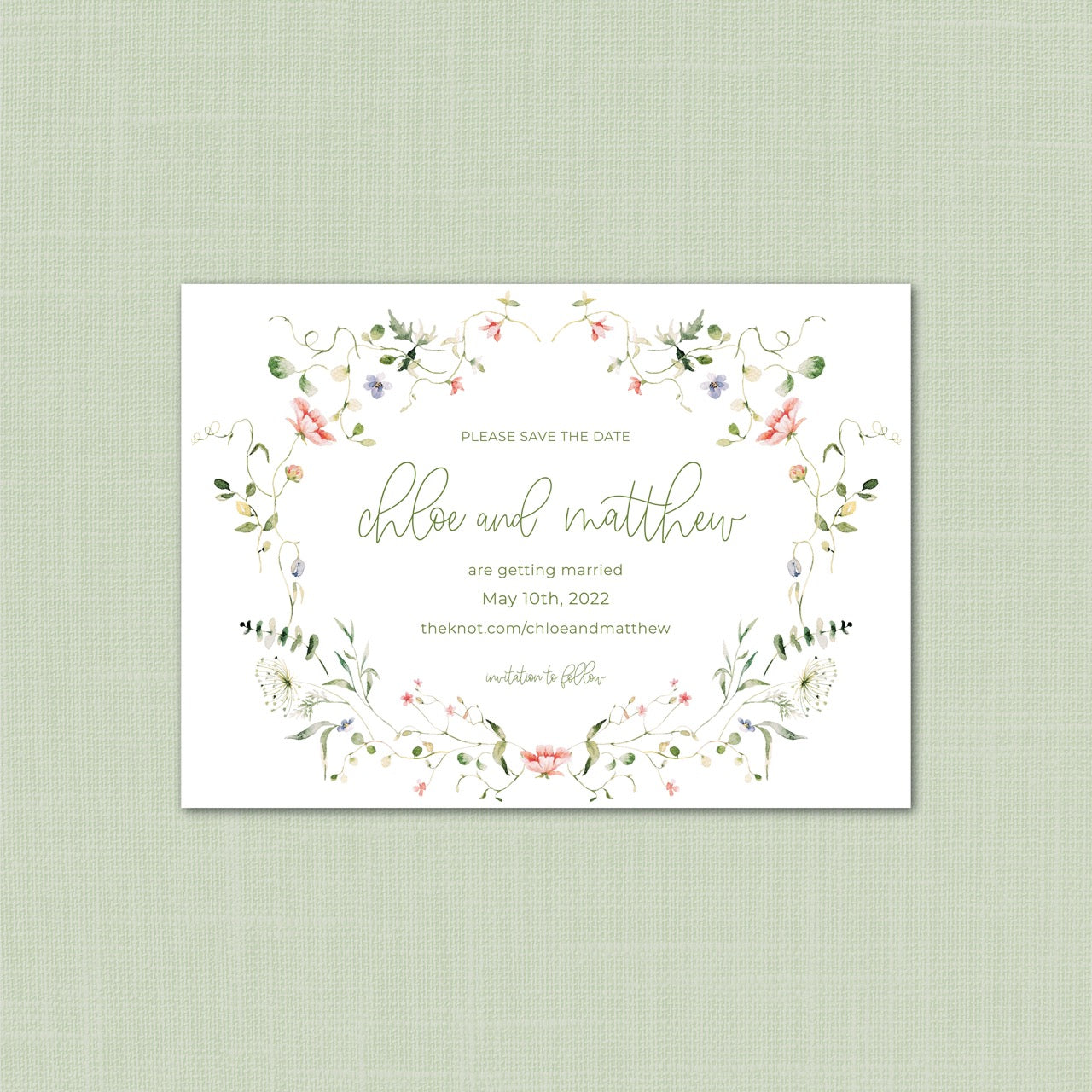 Wedding | Wildflower Collection | Save the Date (5x7 Inch)