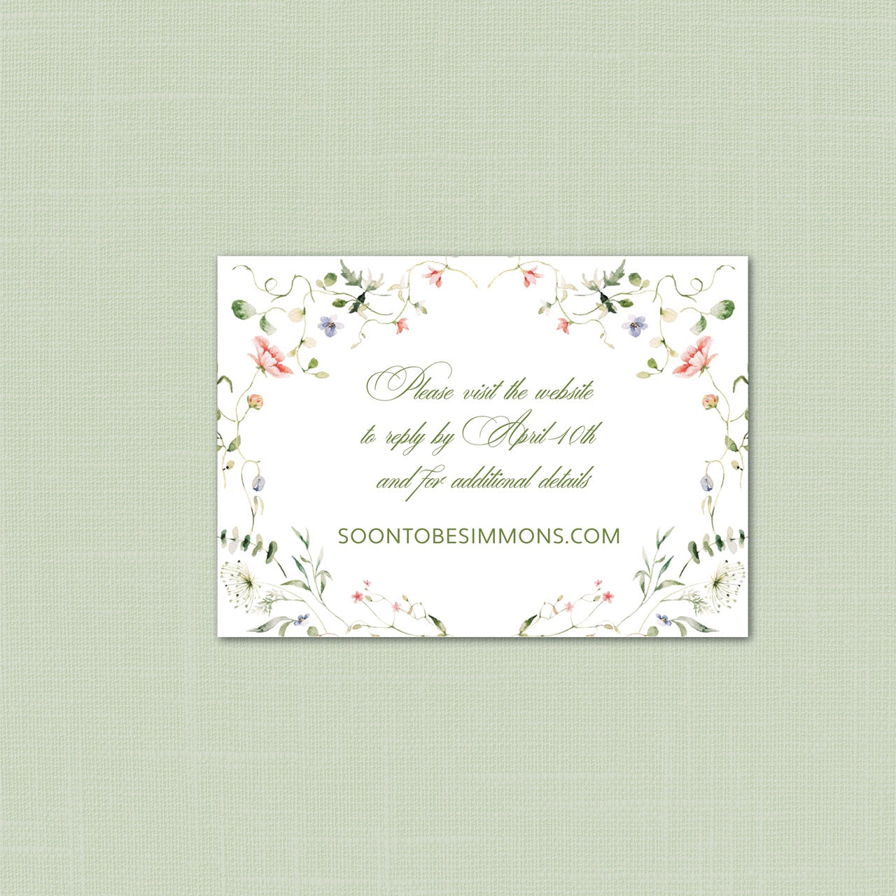Wedding | Wildflower Collection | Small RSVP Card or Website Card