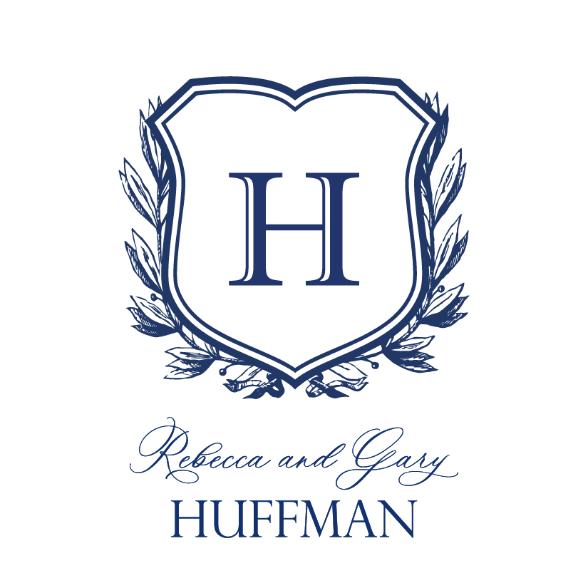 Gift Tag or Sticker - Crest with Initial