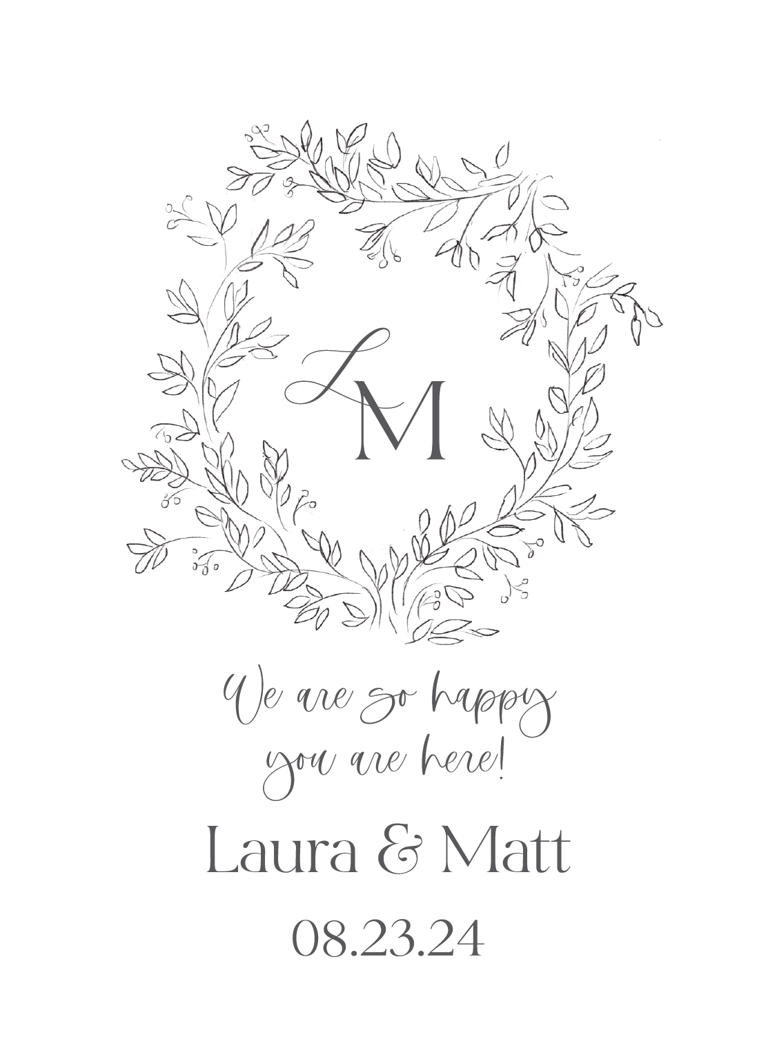 Wedding | Grey Crest and Line Florals | Save the Date