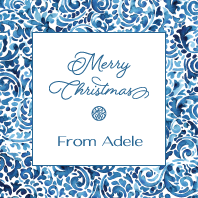 Holiday Gift Tag or Sticker | Blue Waves