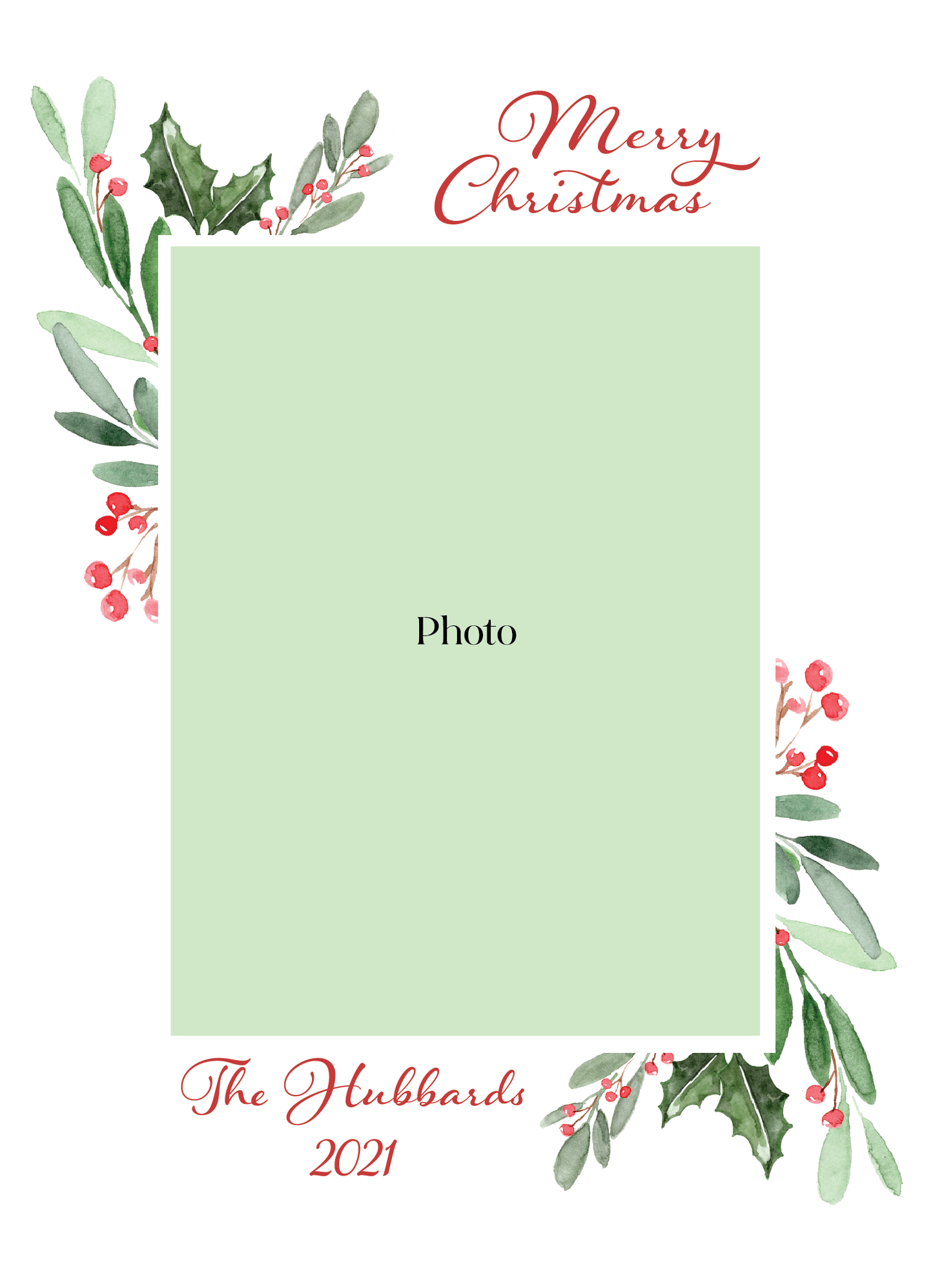 Holiday Photo Card | Holly Christmas