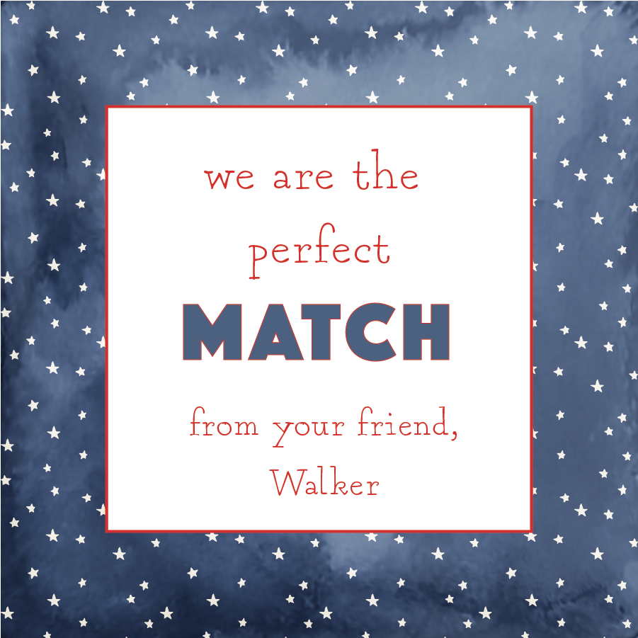 Gift Tag or Sticker | Valentine Perfect Match