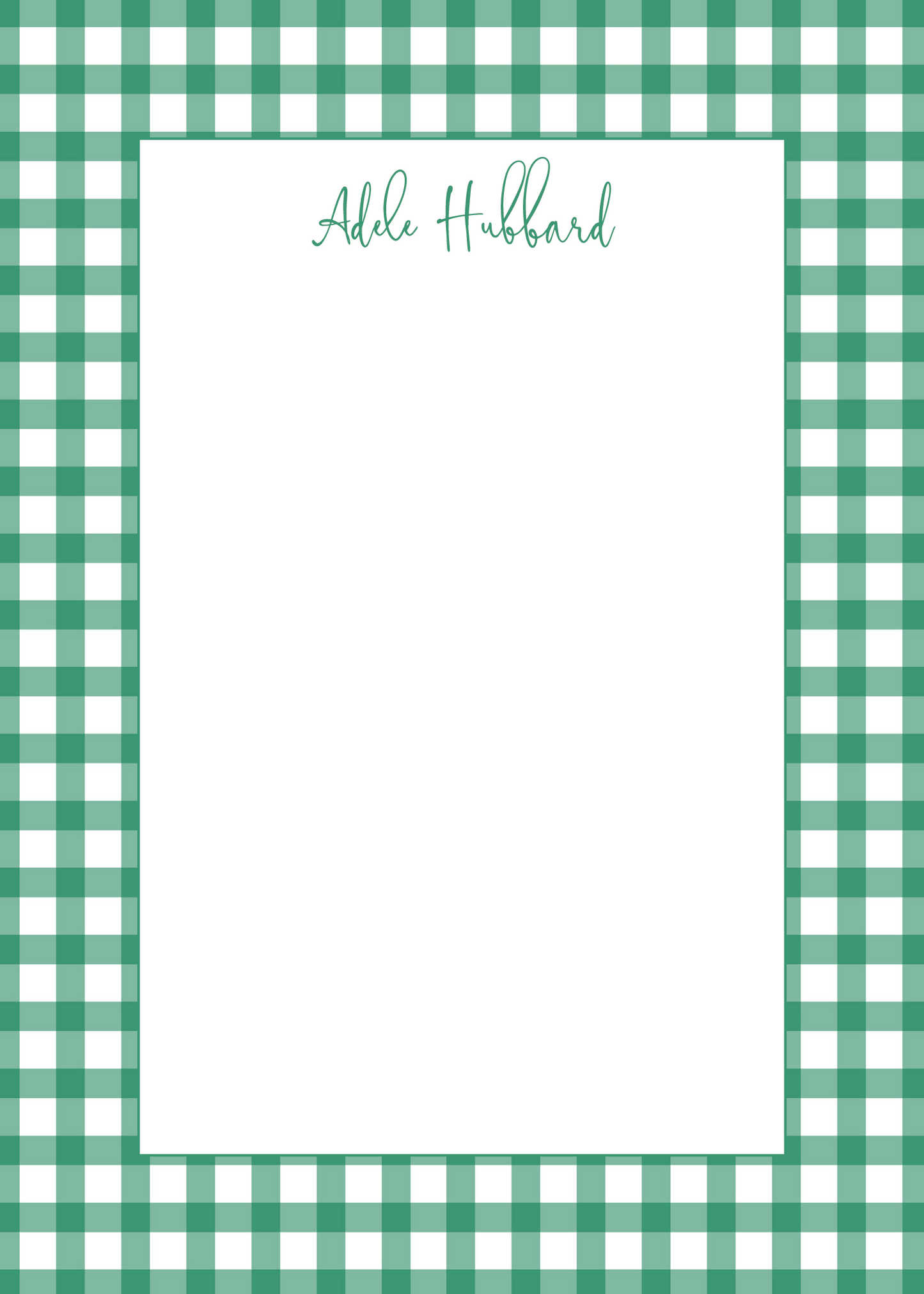 Notepad | Green Gingham