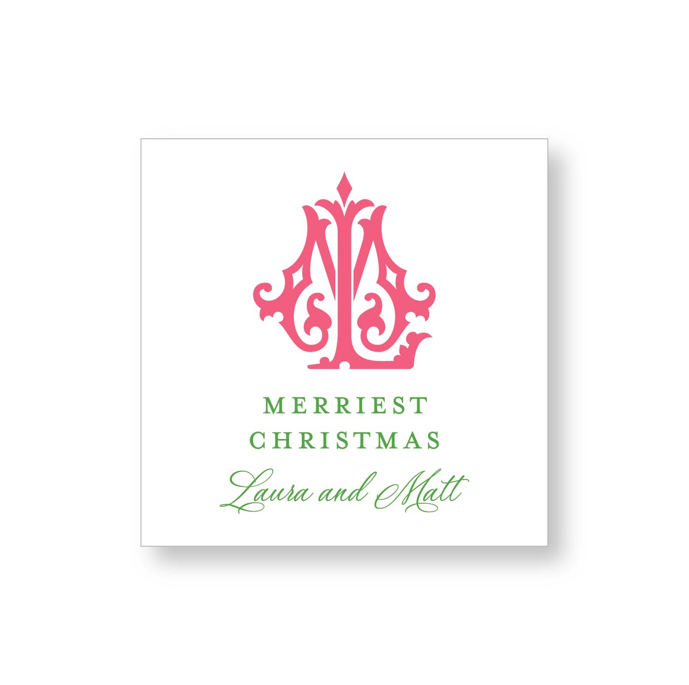 Holiday Gift Tag or Sticker | Classic Duogram