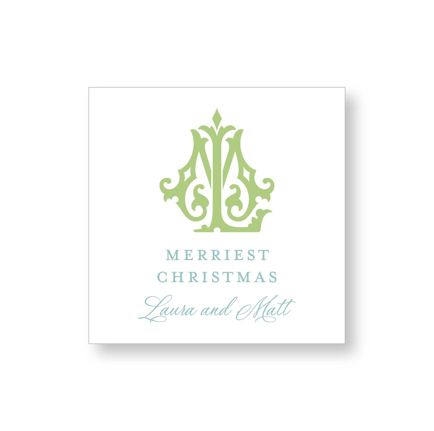 Holiday Gift Tag or Sticker | Classic Duogram