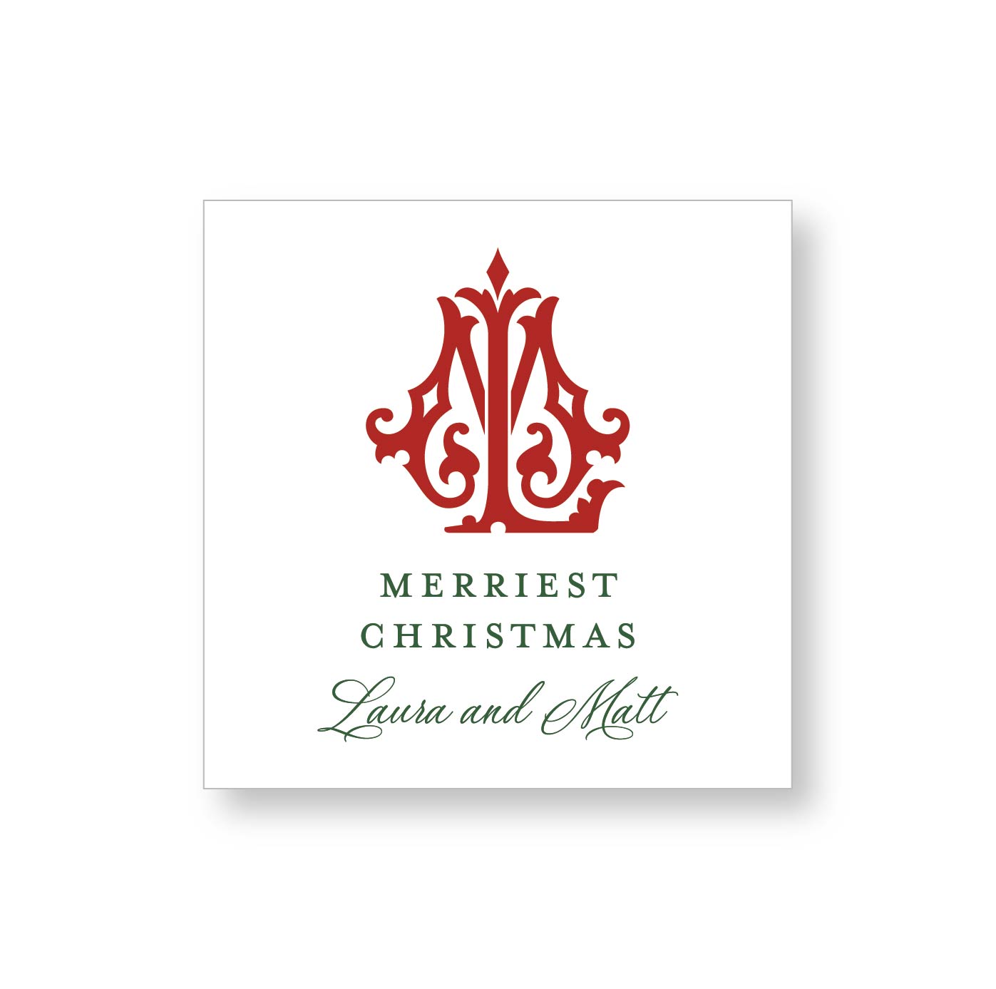 Holiday Gift Tag or Sticker | Classic Duogram