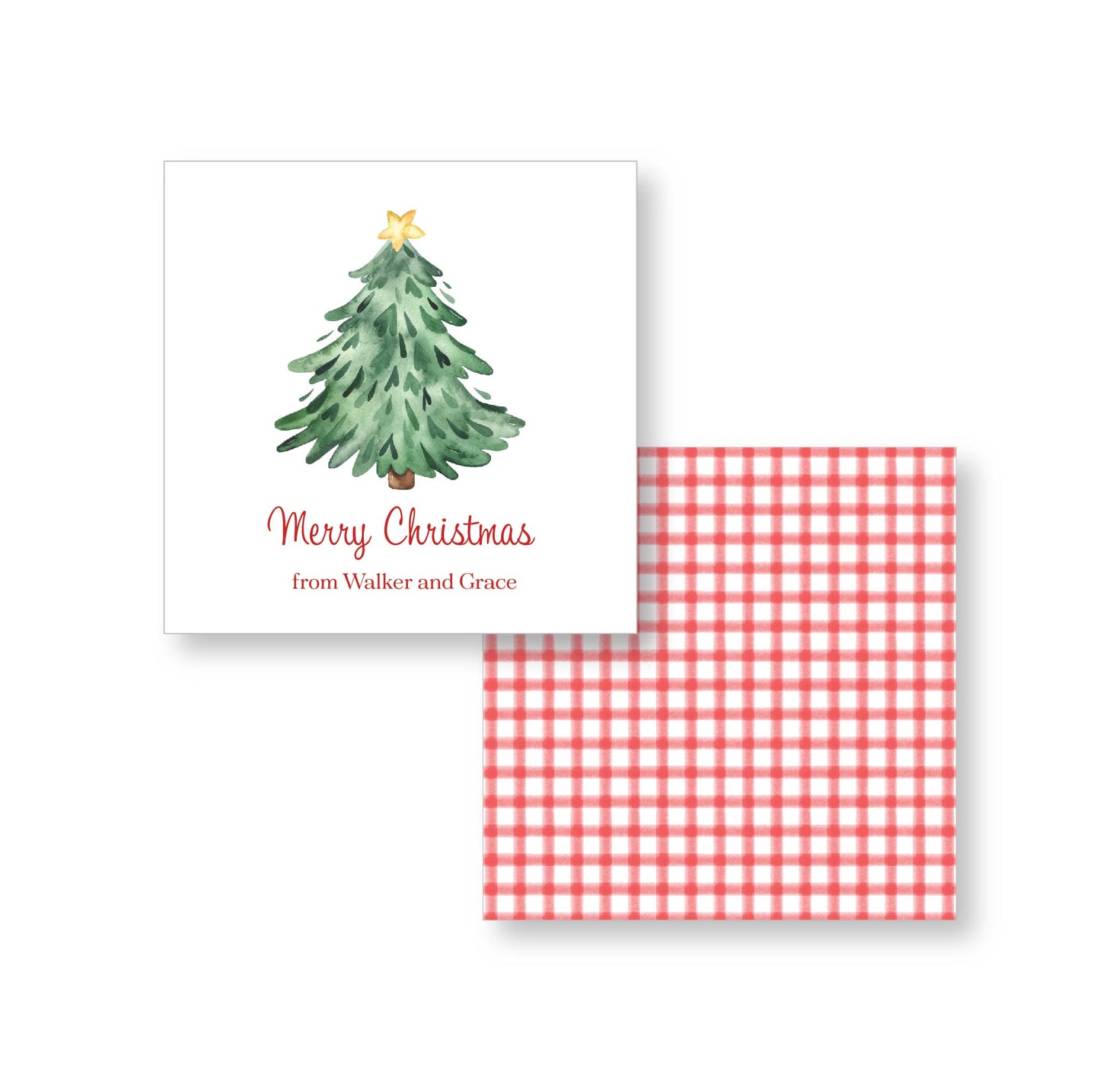 Holiday Gift Tag or Sticker | Happy Tree