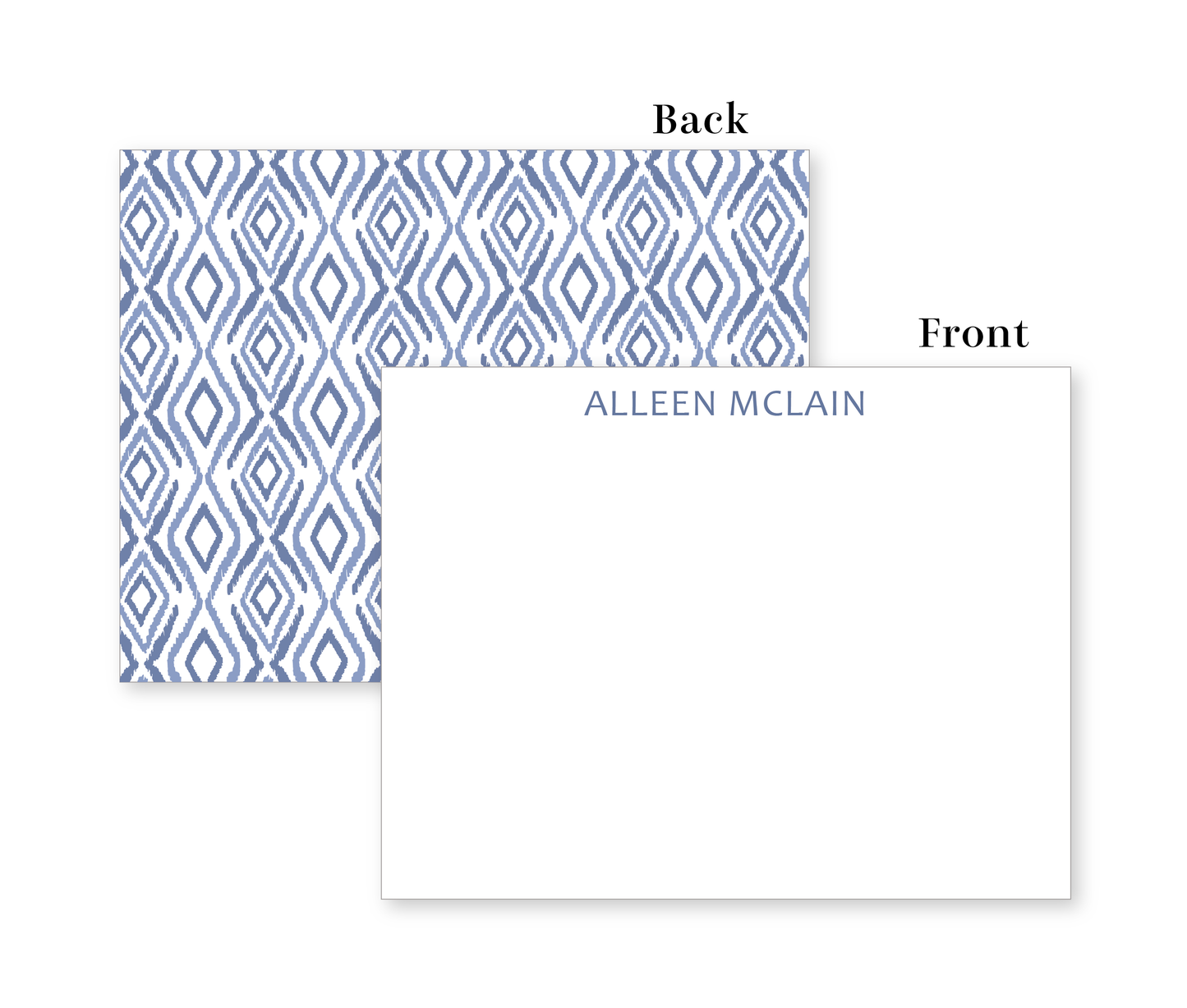 Flat Notecard | Blue Ikat