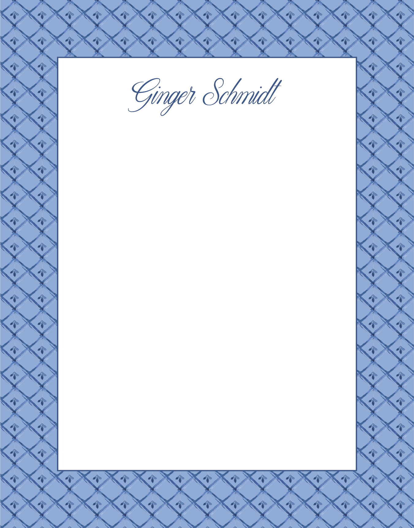 Notepad | Blue Pattern Border