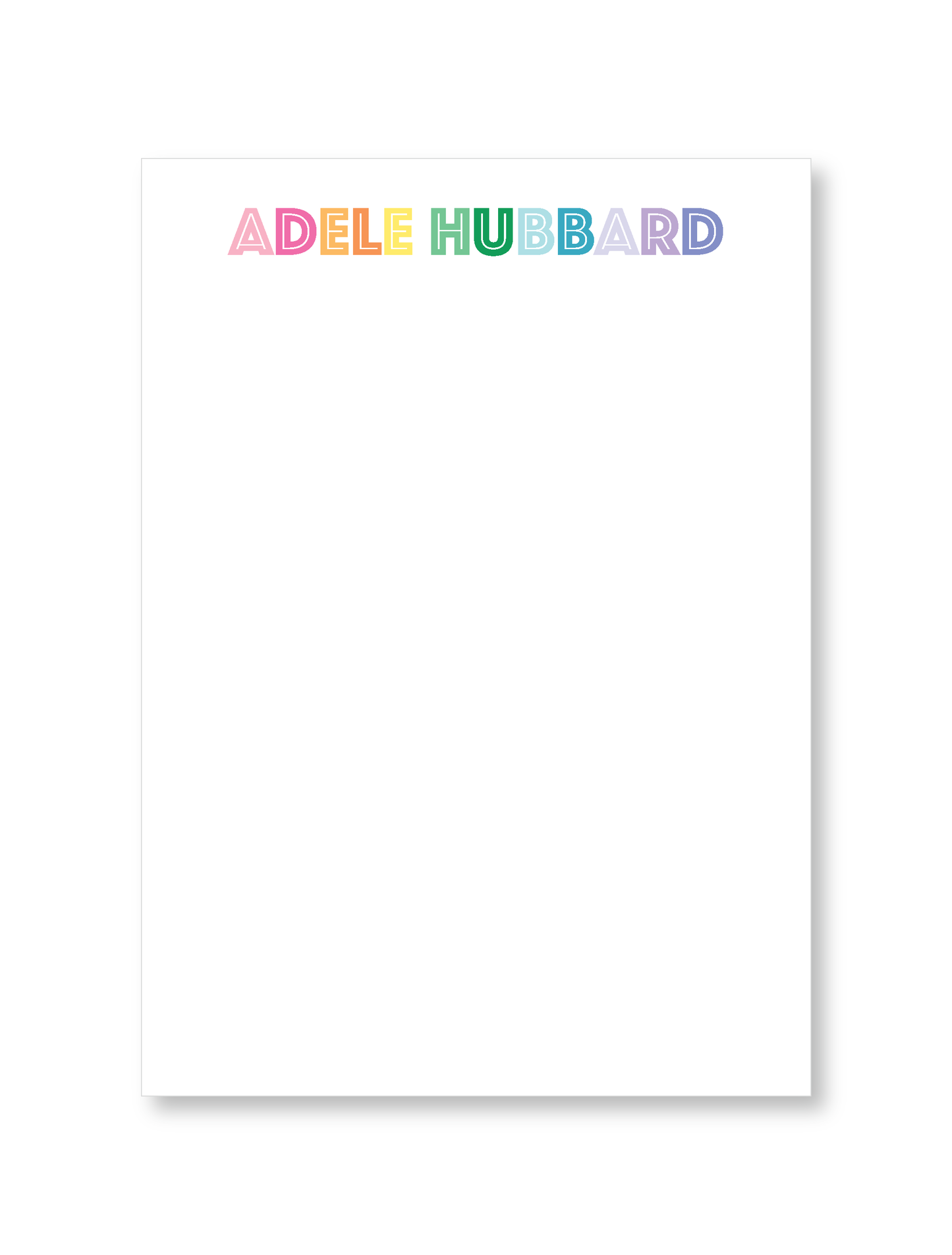Notepad | Teacher with Rainbow Big Letters