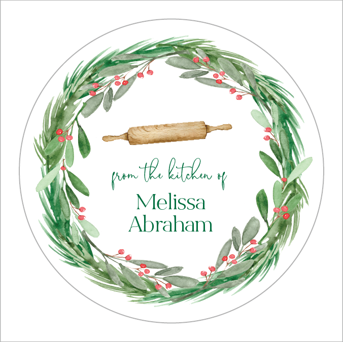 Holiday Gift Tag or Sticker | Rolling Pin