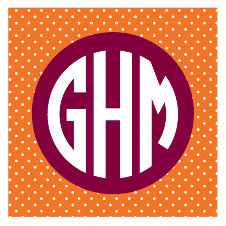 College Colors | Polka Dot Gift Tag or Sticker | Orange & Maroon - Paper & Gifts By Adele