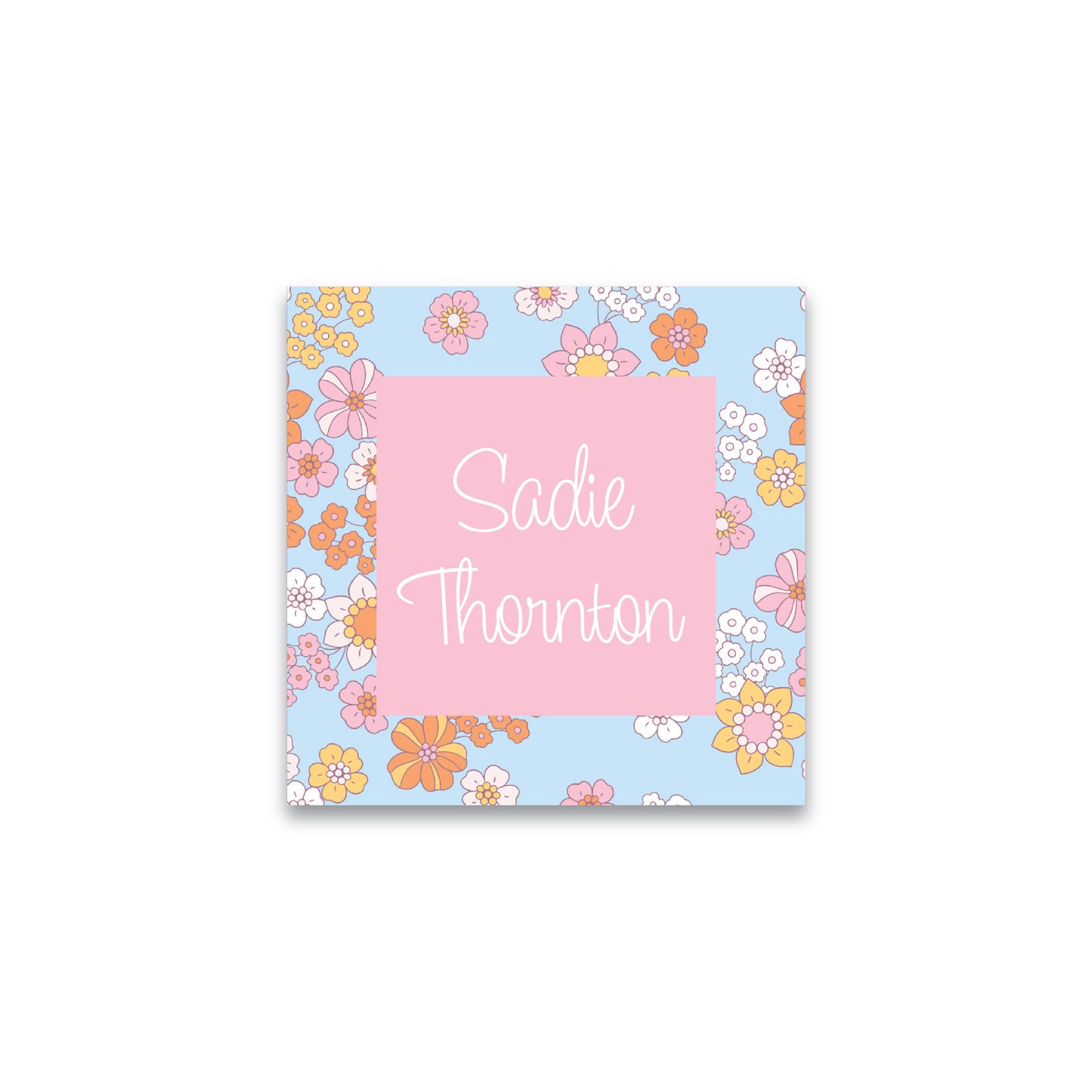 Gift Tag   |    Sticker   |    Bag Tag   |   Liberty Flowers Pink