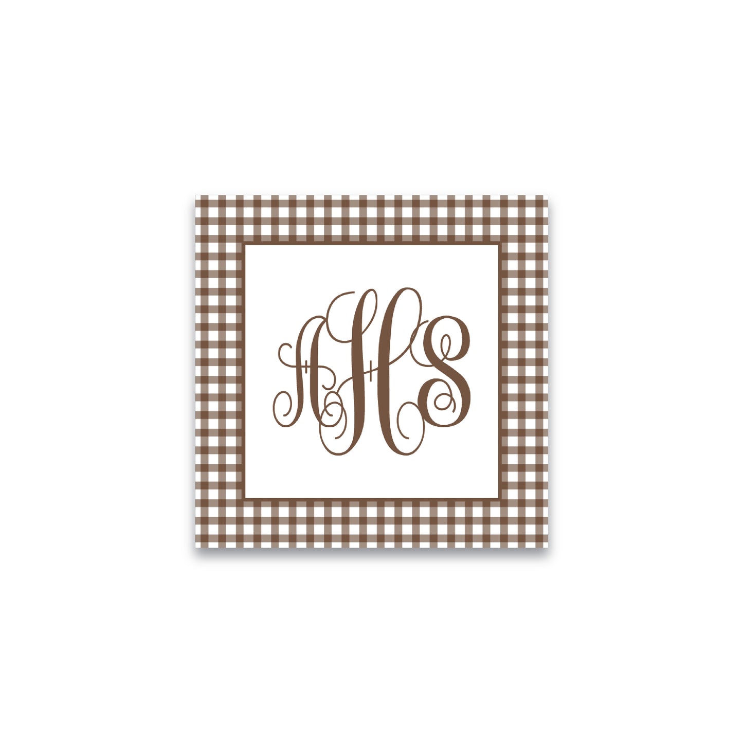 Gift Tag   |    Sticker   |    Bag Tag   |   Brown Gingham